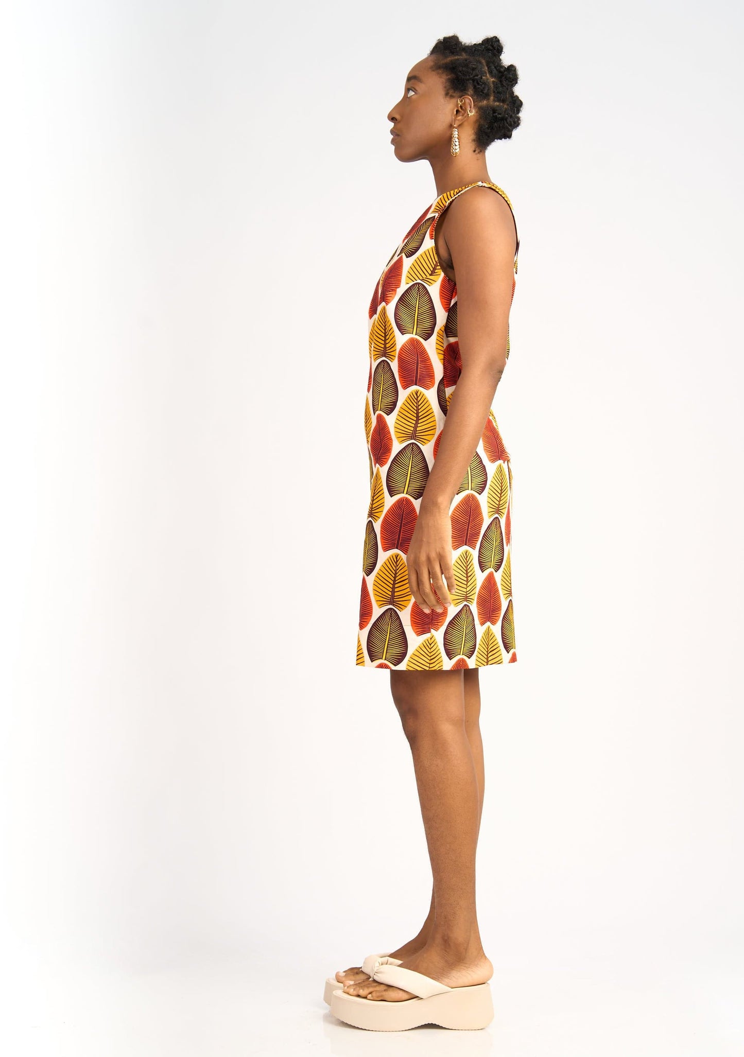 YEVU Women - Dress V Back Mini Dress - Broadleaf