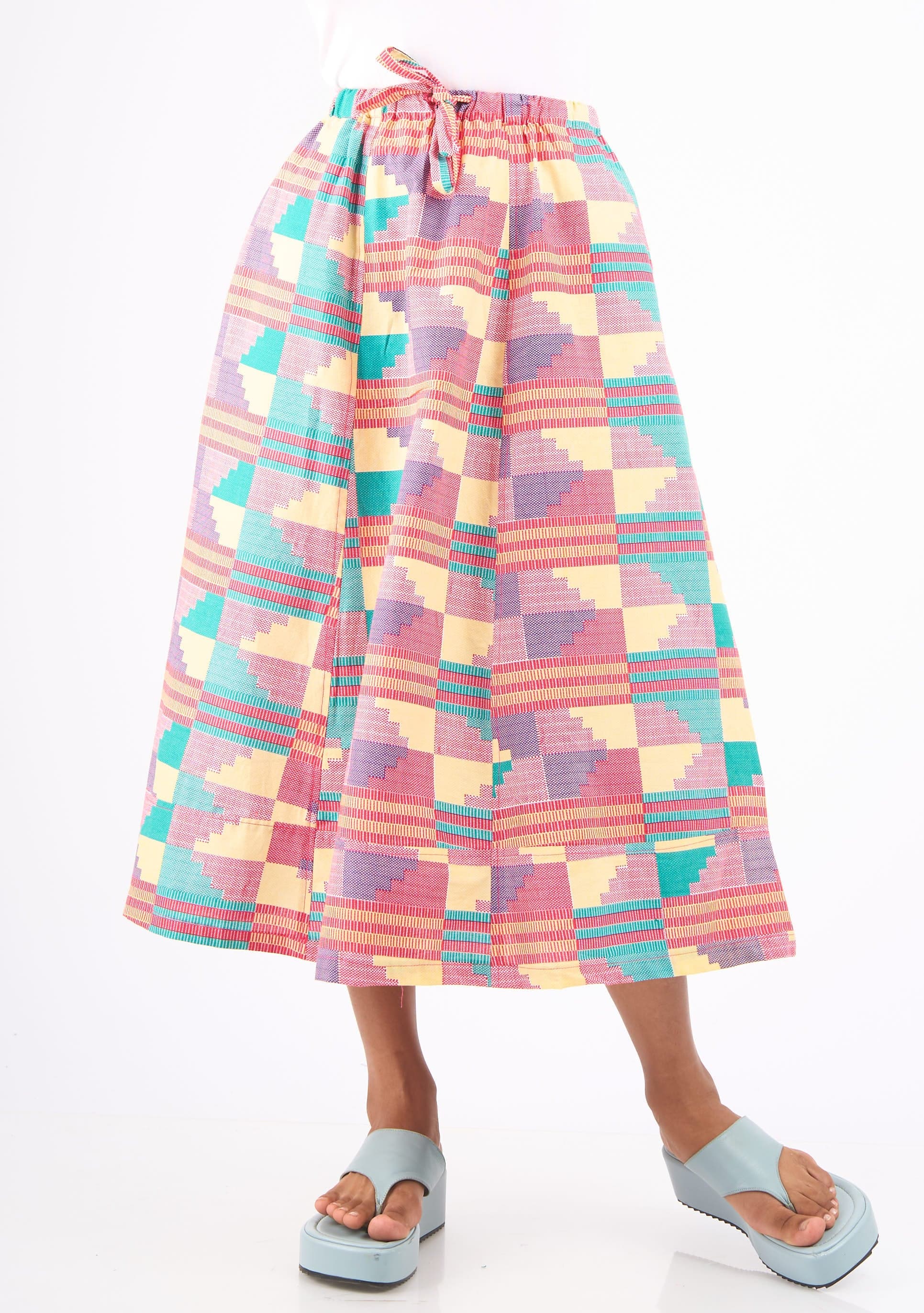 YEVU Women - Skirt A Line Panel Skirt - Sherbet New Wave