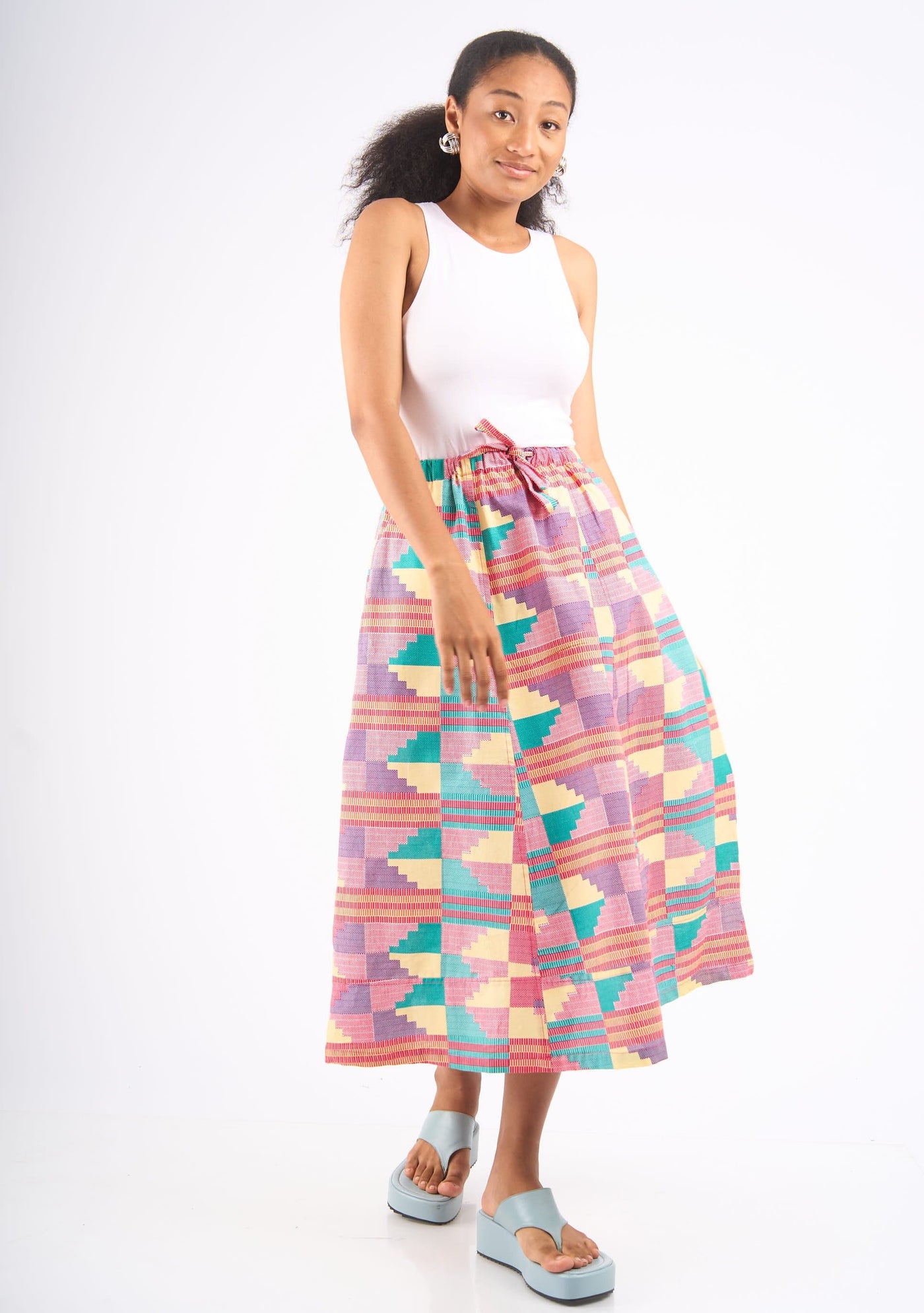 YEVU Women - Skirt A Line Panel Skirt - Sherbet New Wave