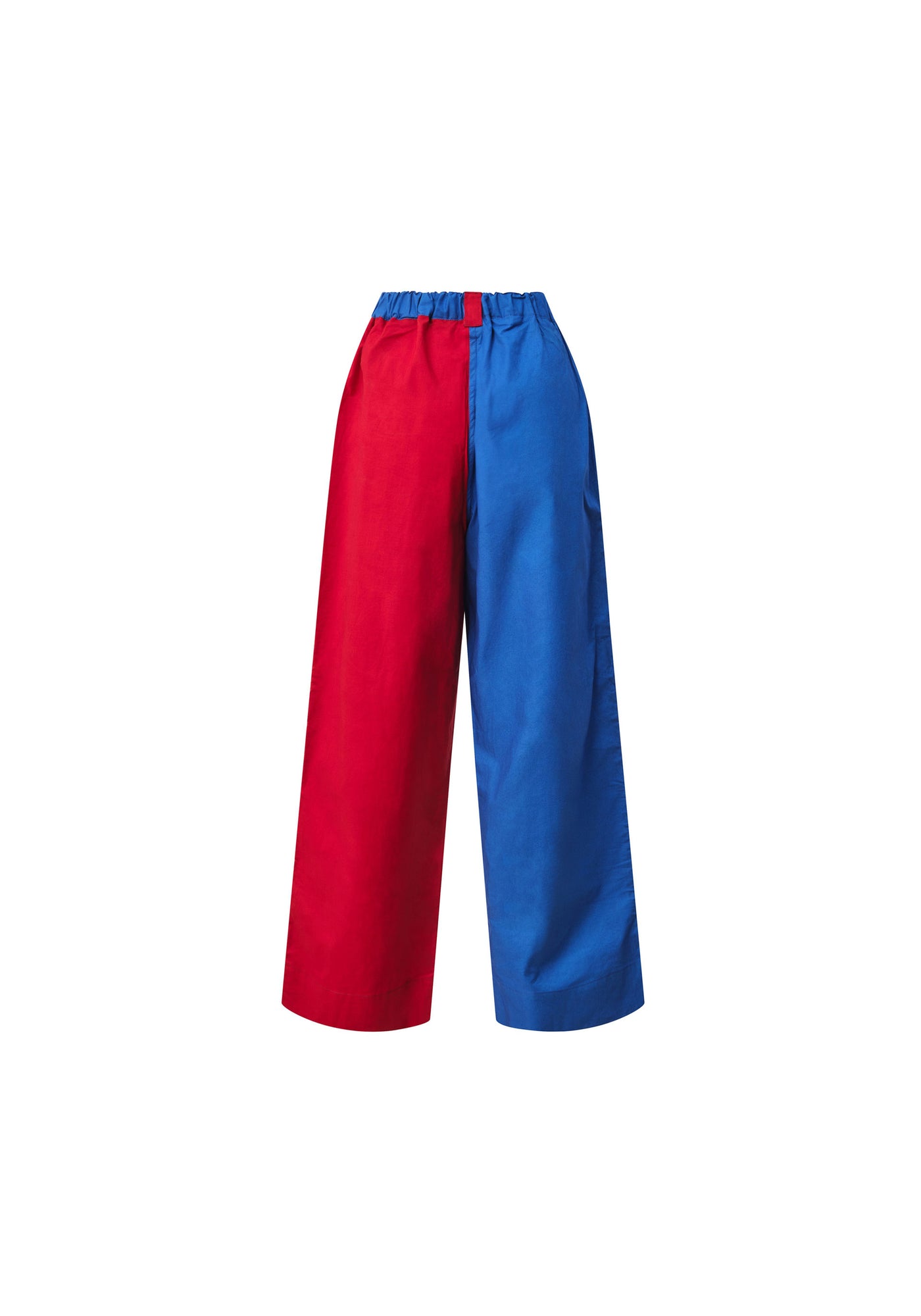 Relaxed Straight Leg Pants - Blue & Red Batik