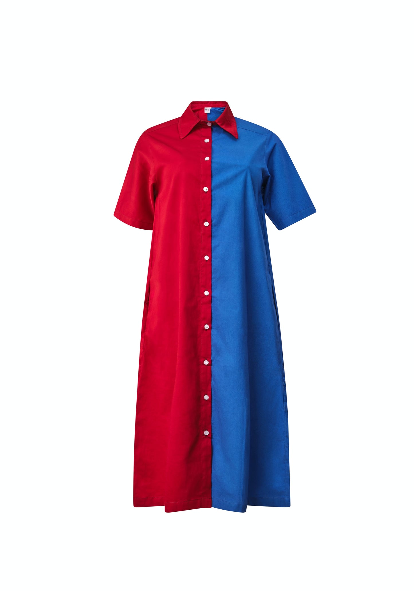 Ultimate Shirt Dress - Blue & Red Batik