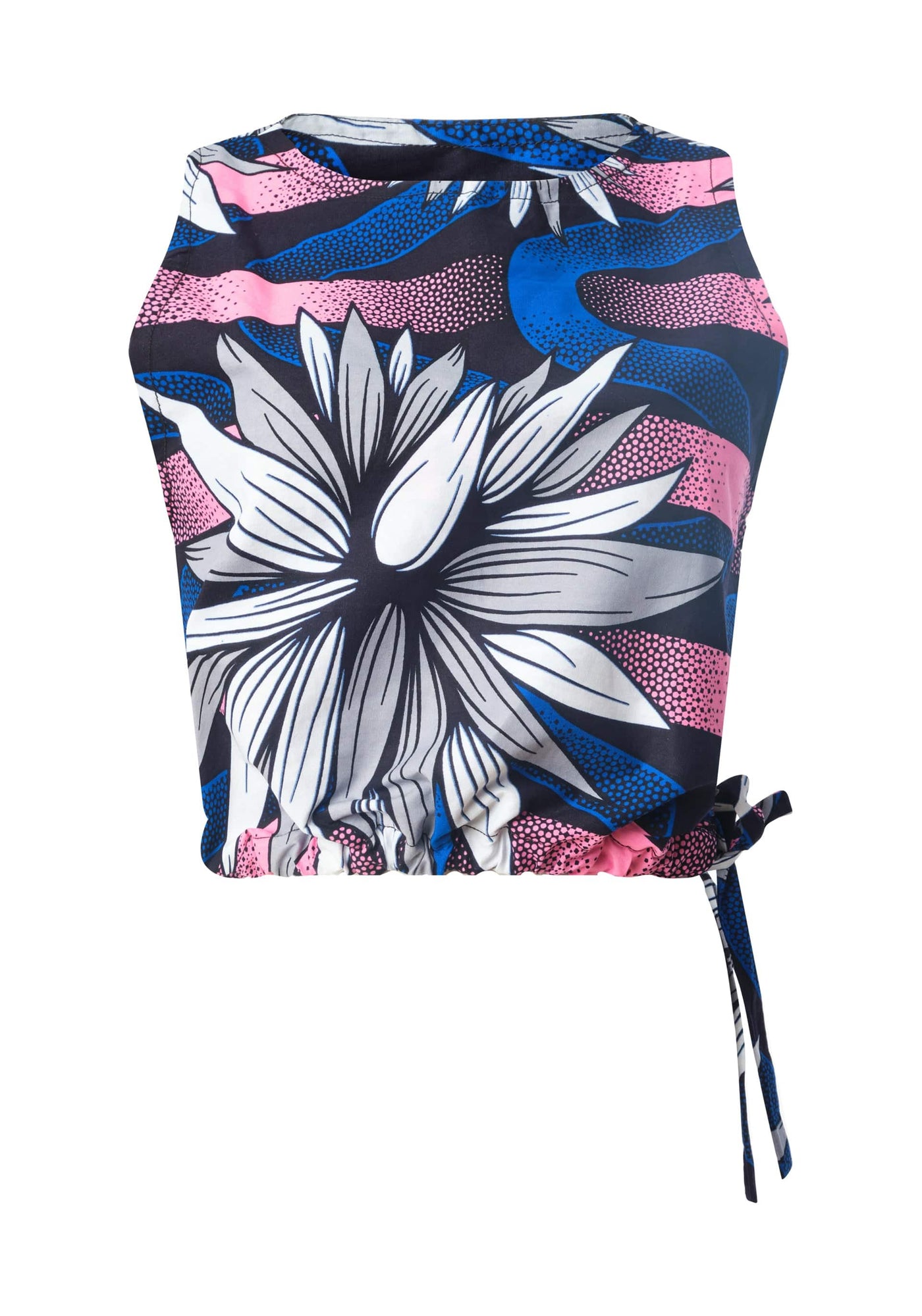 YEVU Women - Top Crop Drawstring Top - Full Bloom