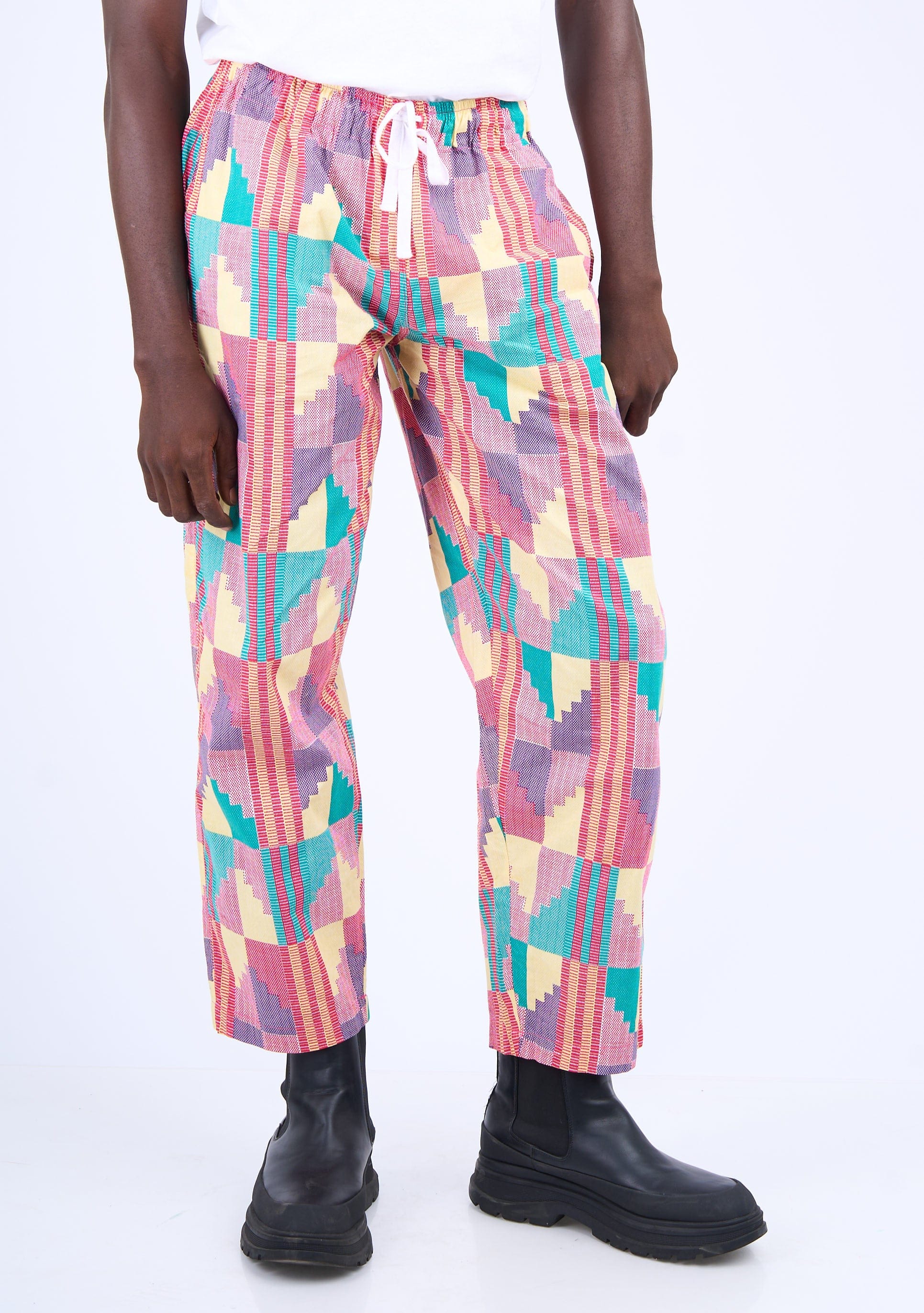 YEVU Men - Trousers Drawstring Pant - Sherbet New Wave