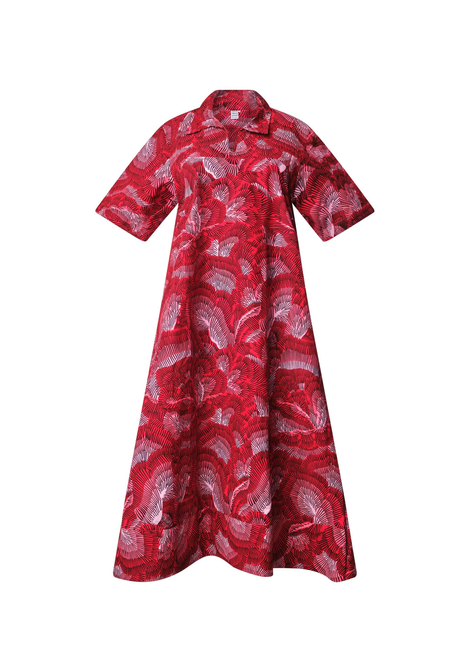 YEVU Women - Dress Easy Midi - Red Feathers