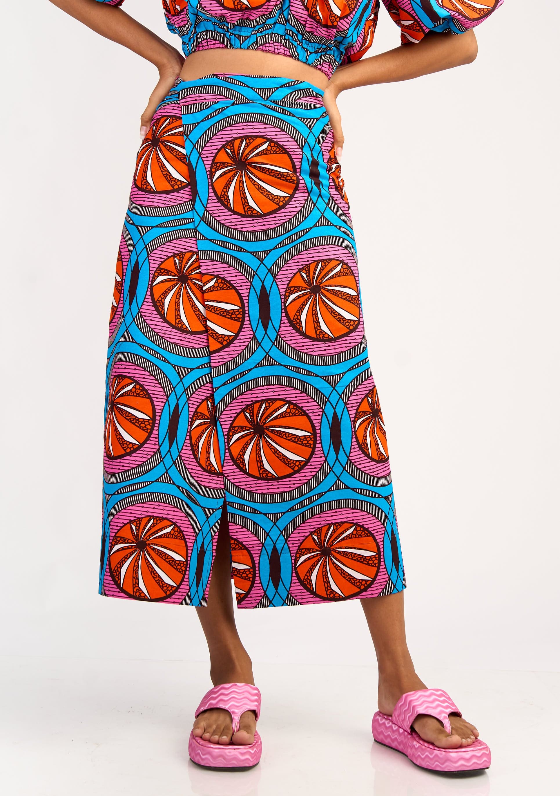 YEVU Women - Skirt Extended Wrap Skirt - Tangerine Dreams