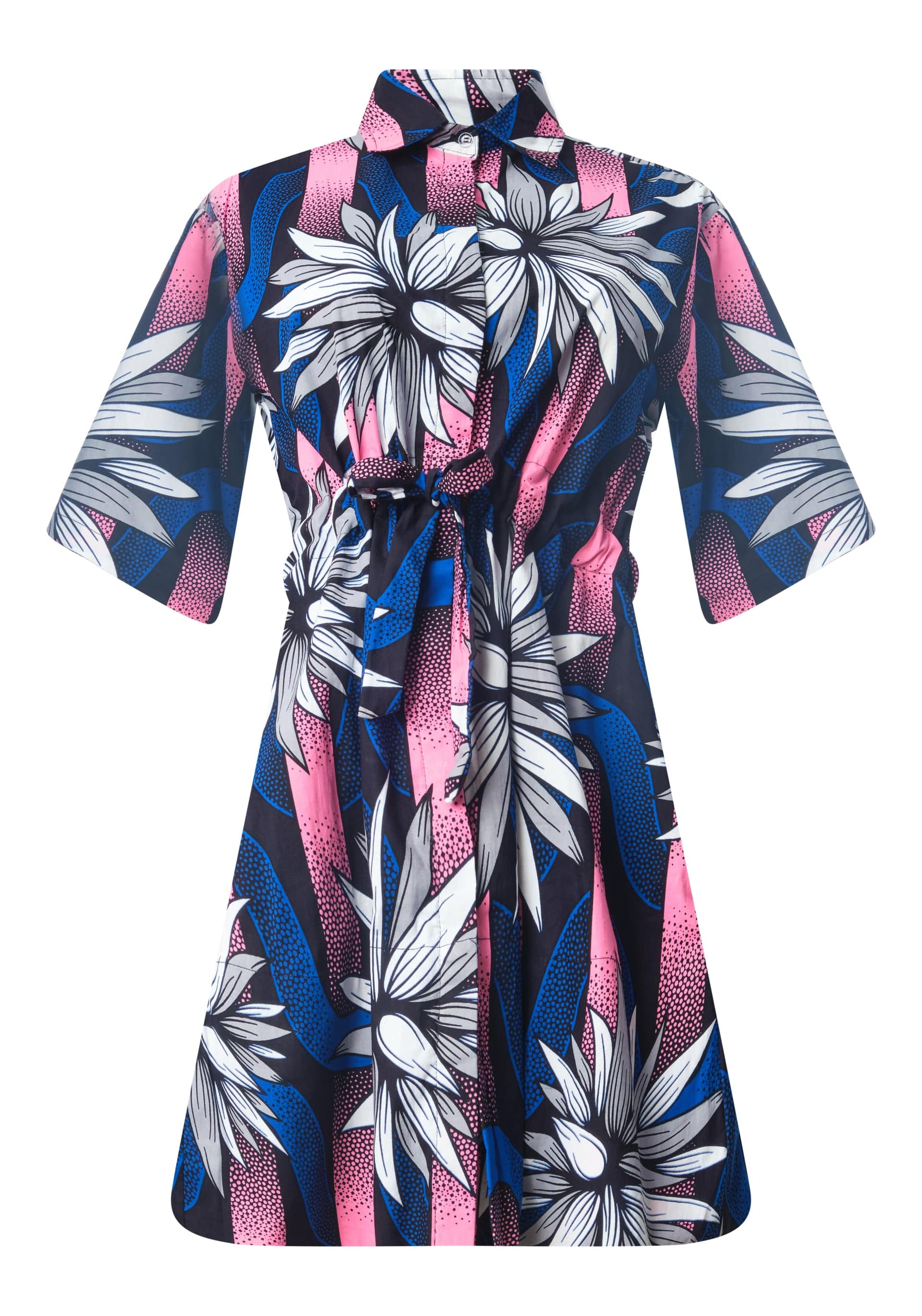 YEVU Women - Dress Half Drawstring Dress - Full Bloom