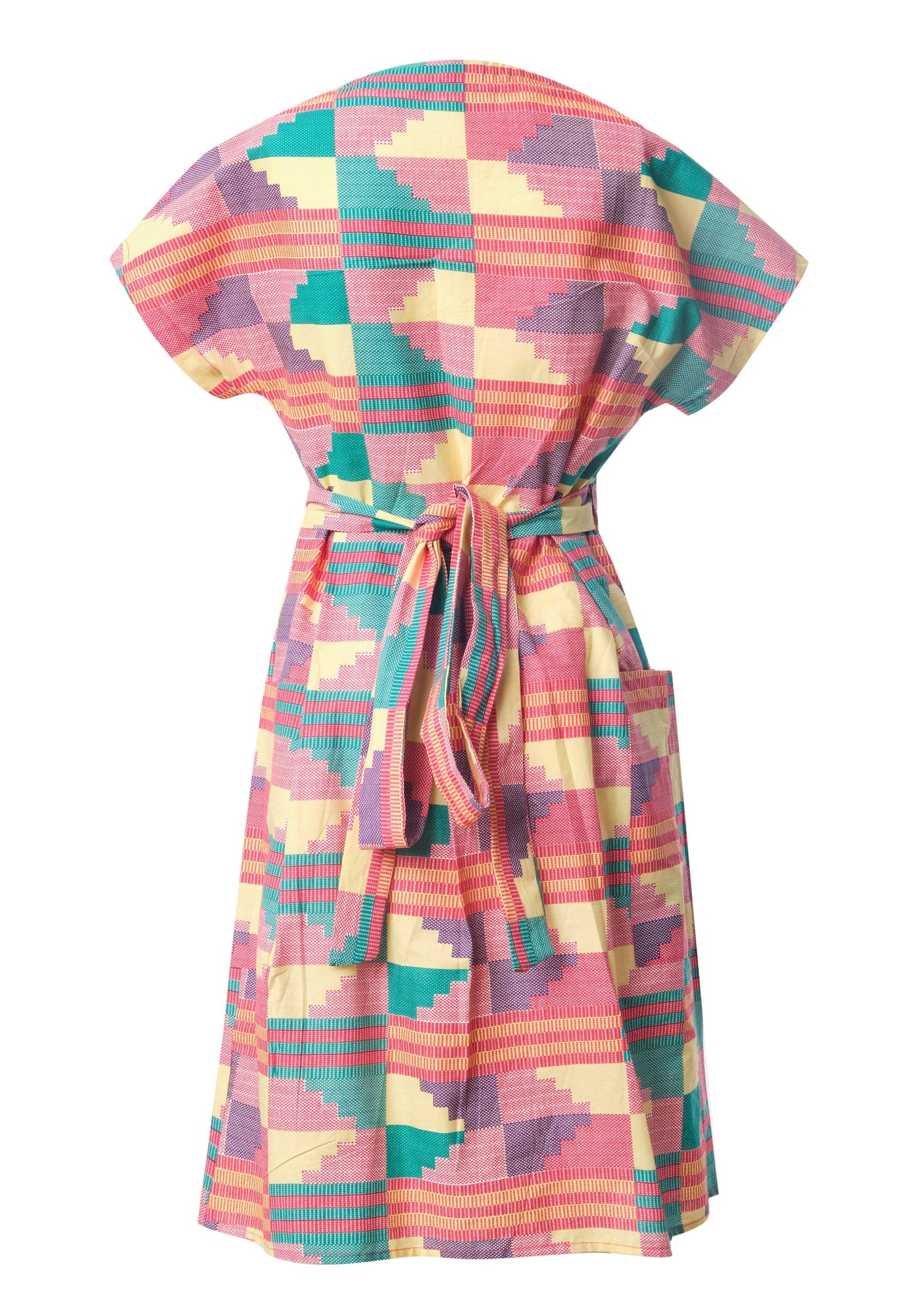 YEVU Women - Dress Half Length Wrap Dress - Sherbet New Wave