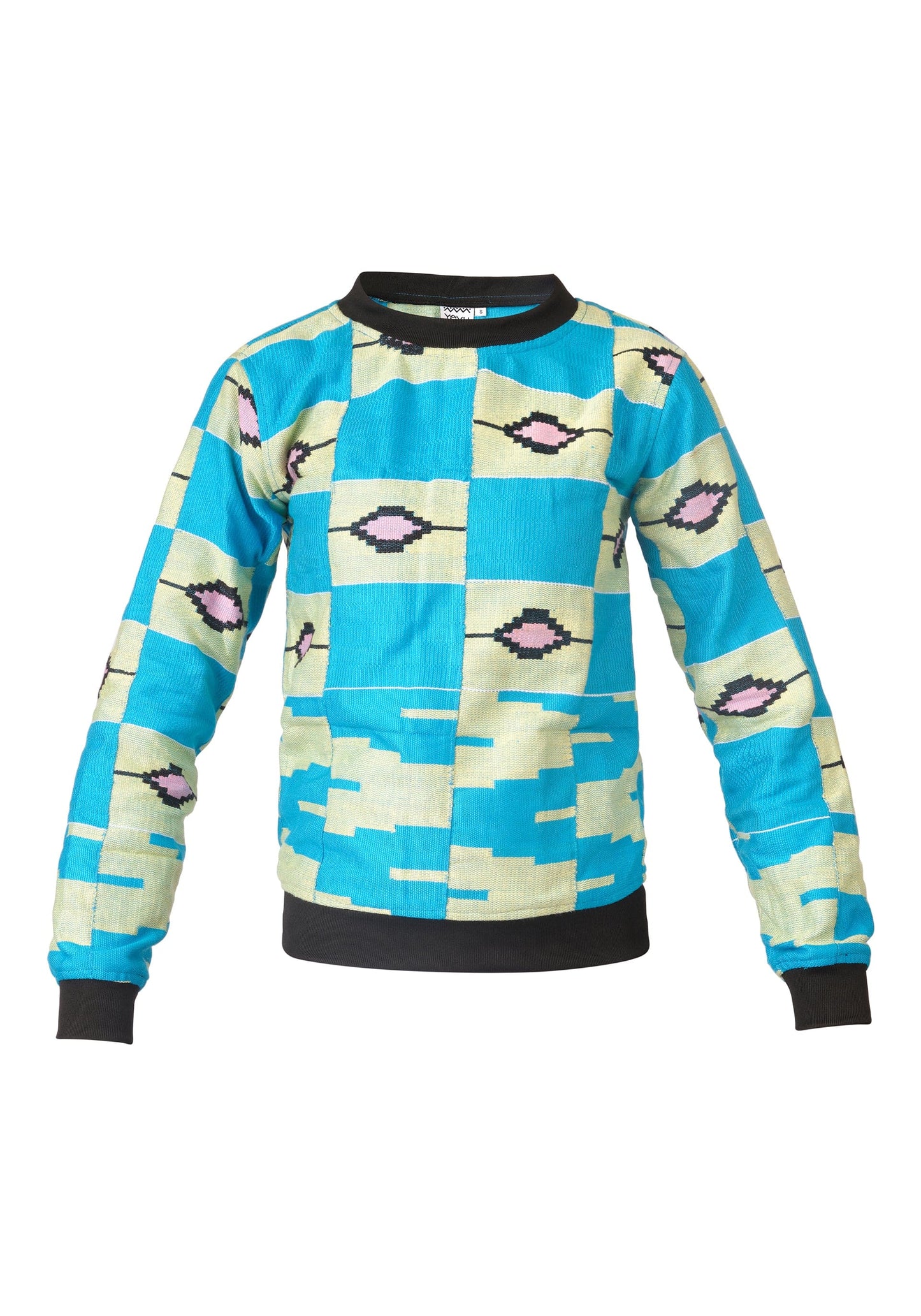 YEVU Women - Jacket Jumper - Sky Blue Kente