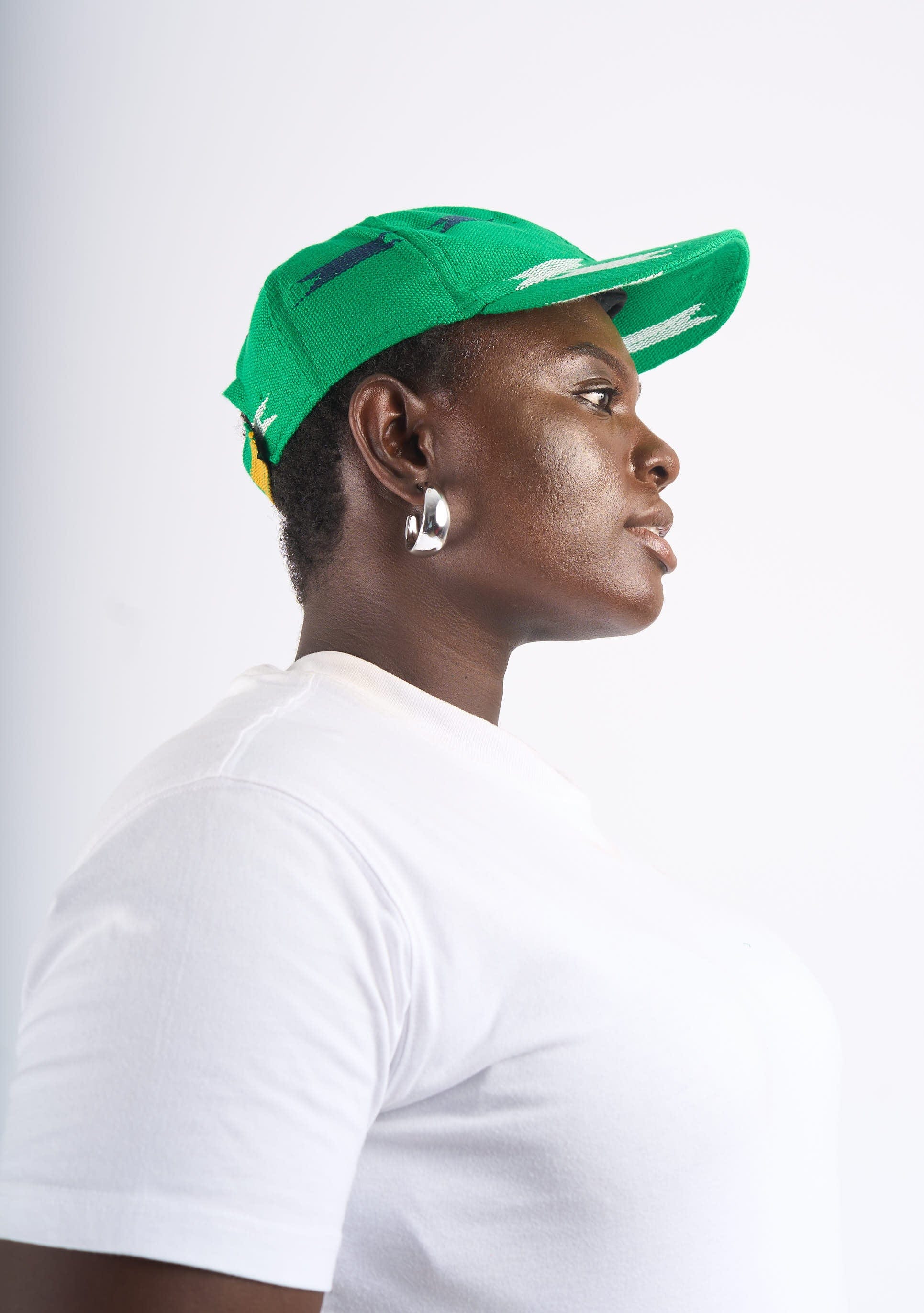 YEVU Accessories - Headwear Kente Cap - Green Stars