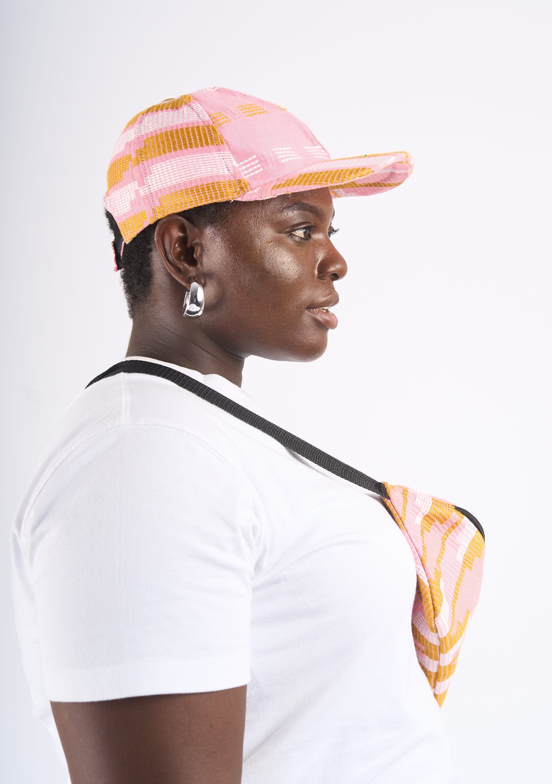 YEVU Accessories - Headwear Kente Cap - Pink Royals
