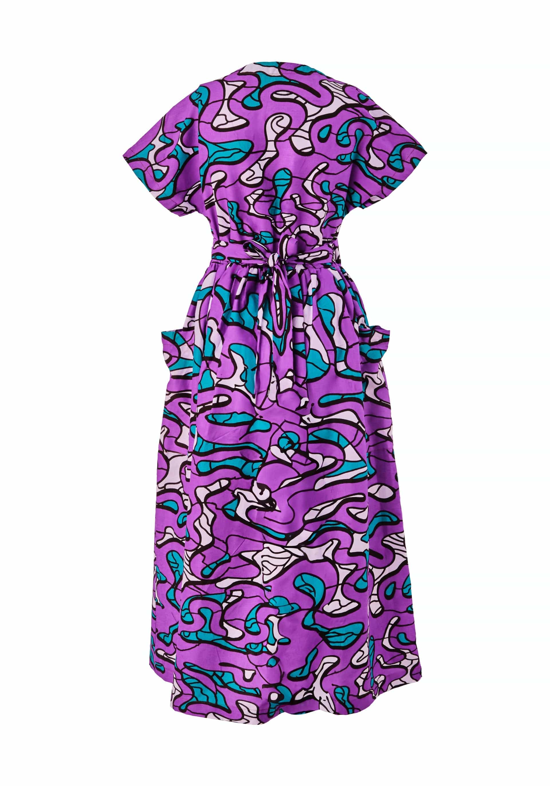 YEVU Women - Dress Midi Wrap Dress - Maps