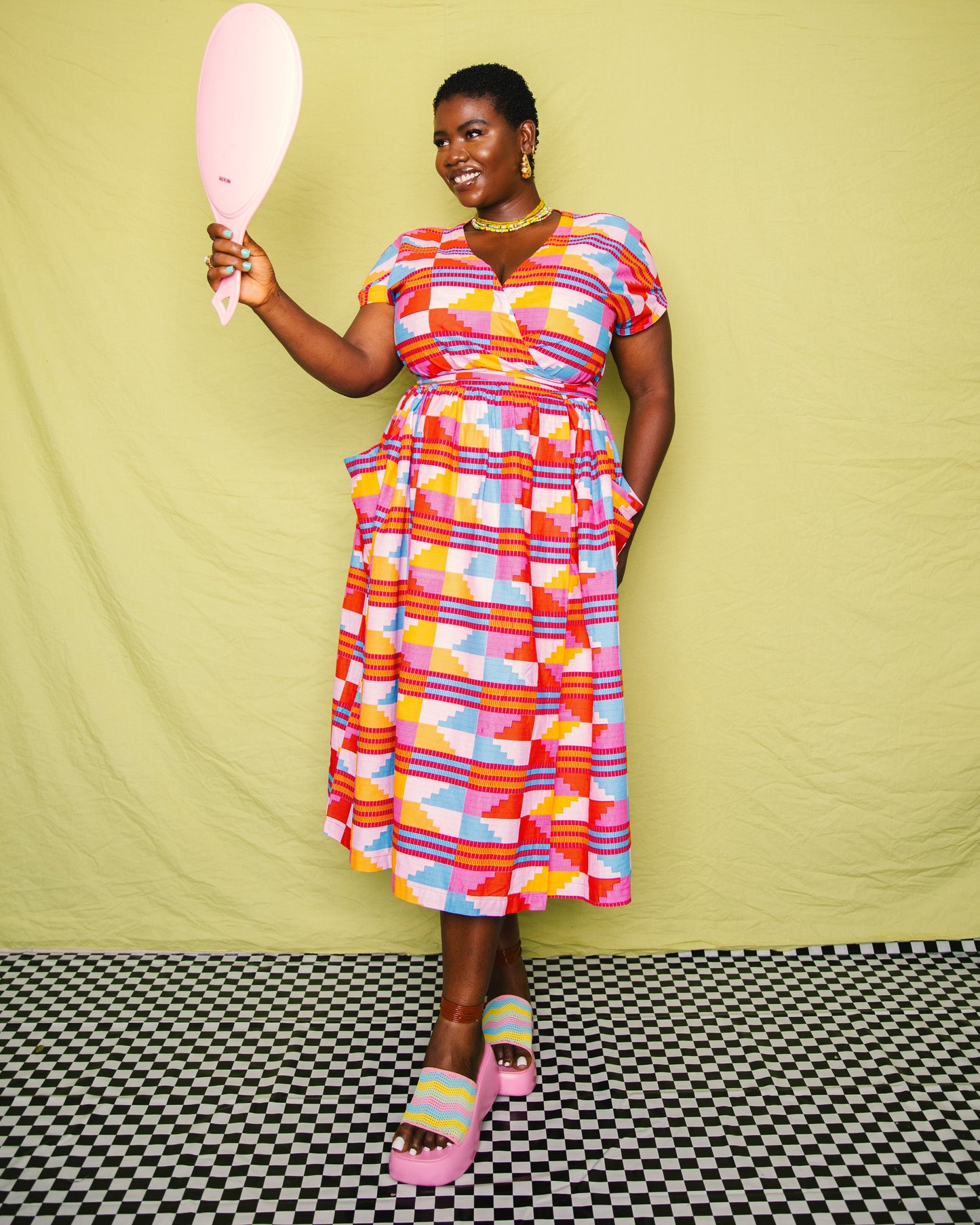 YEVU Women - Dress Midi Wrap Dress - Sherbet