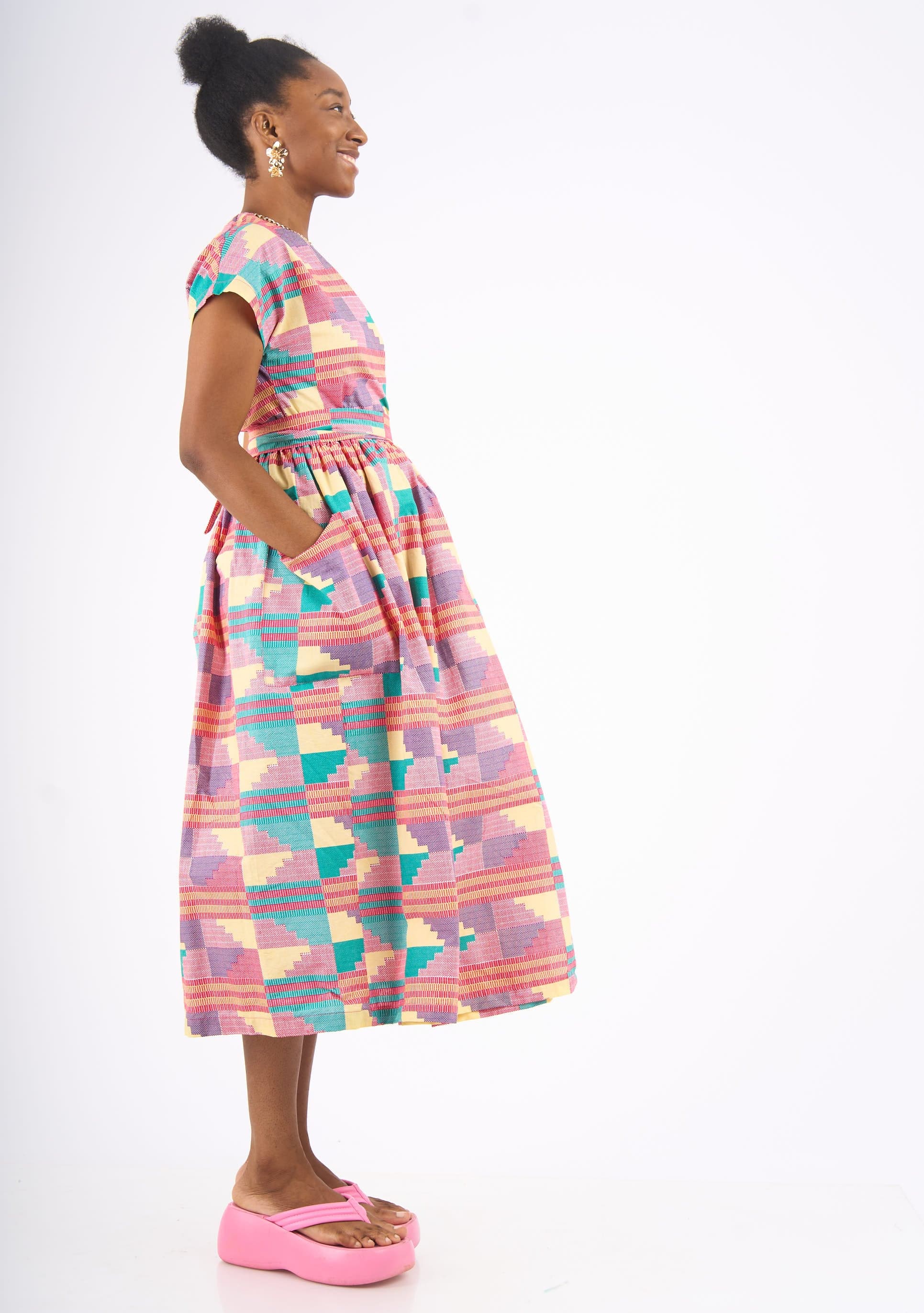 Midi Wrap Dress - Sherbet New Wave – YEVU