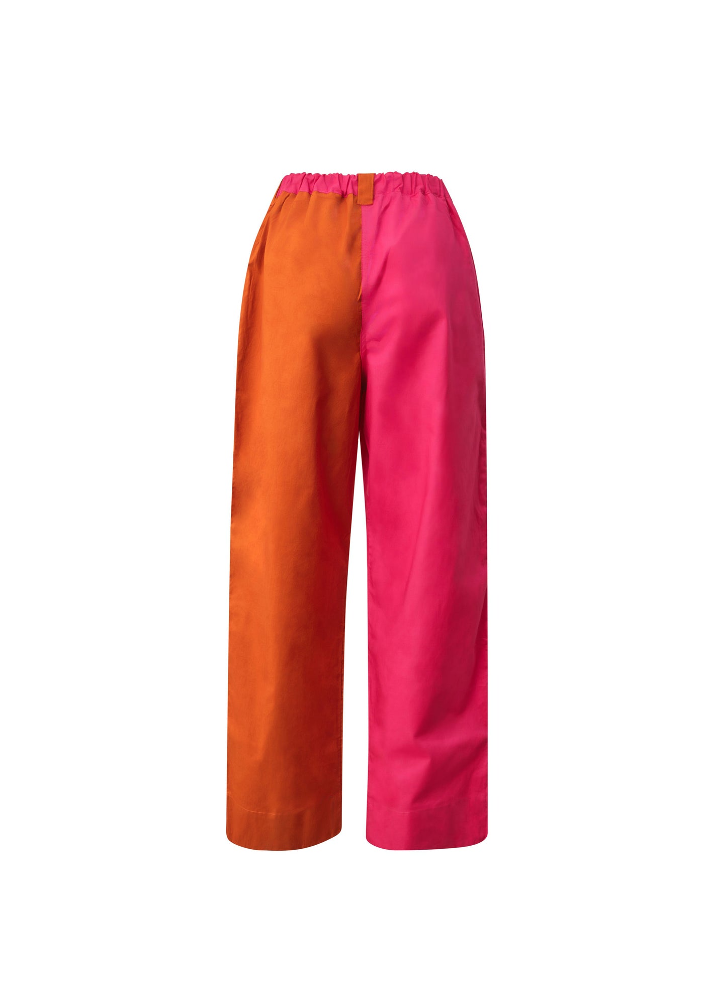 Relaxed Straight Leg Pants - Orange & Pink Batik