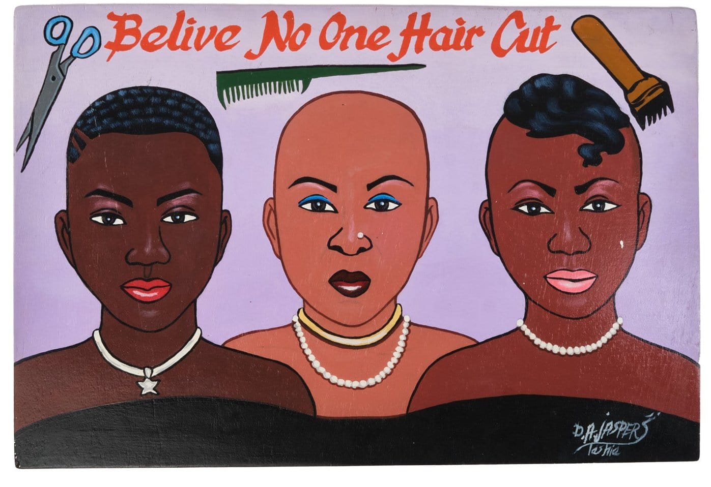 YEVU Homewares Original Artwork - Believe No One Hair Cut