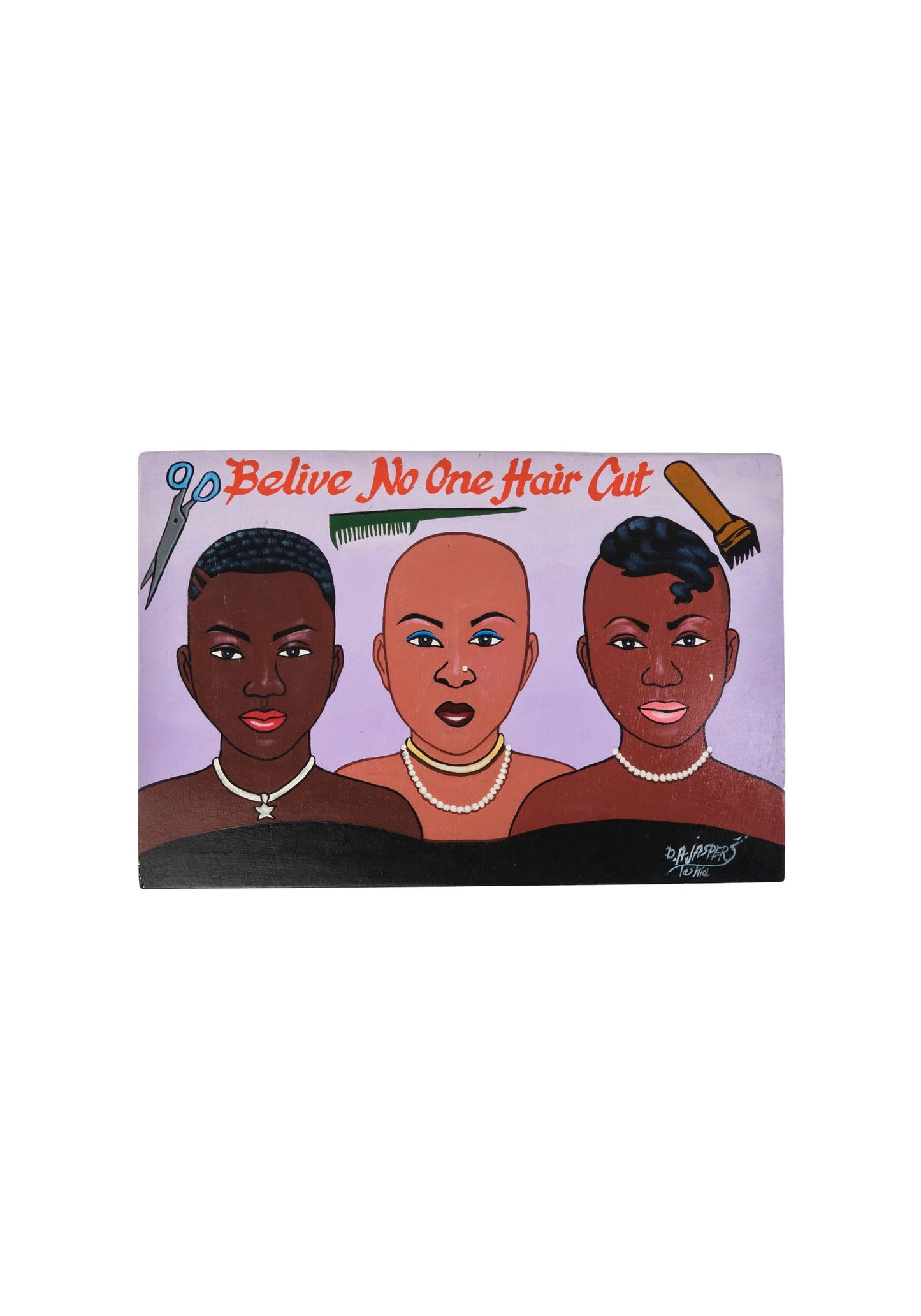 YEVU Homewares Original Artwork - Believe No One Hair Cut