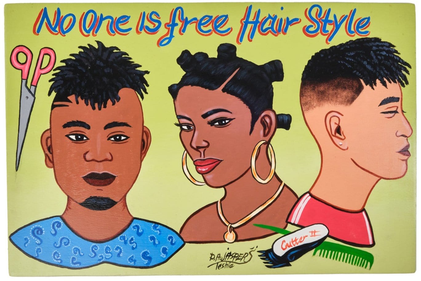 YEVU Homewares Original Artwork - No One Is Free Hair Style