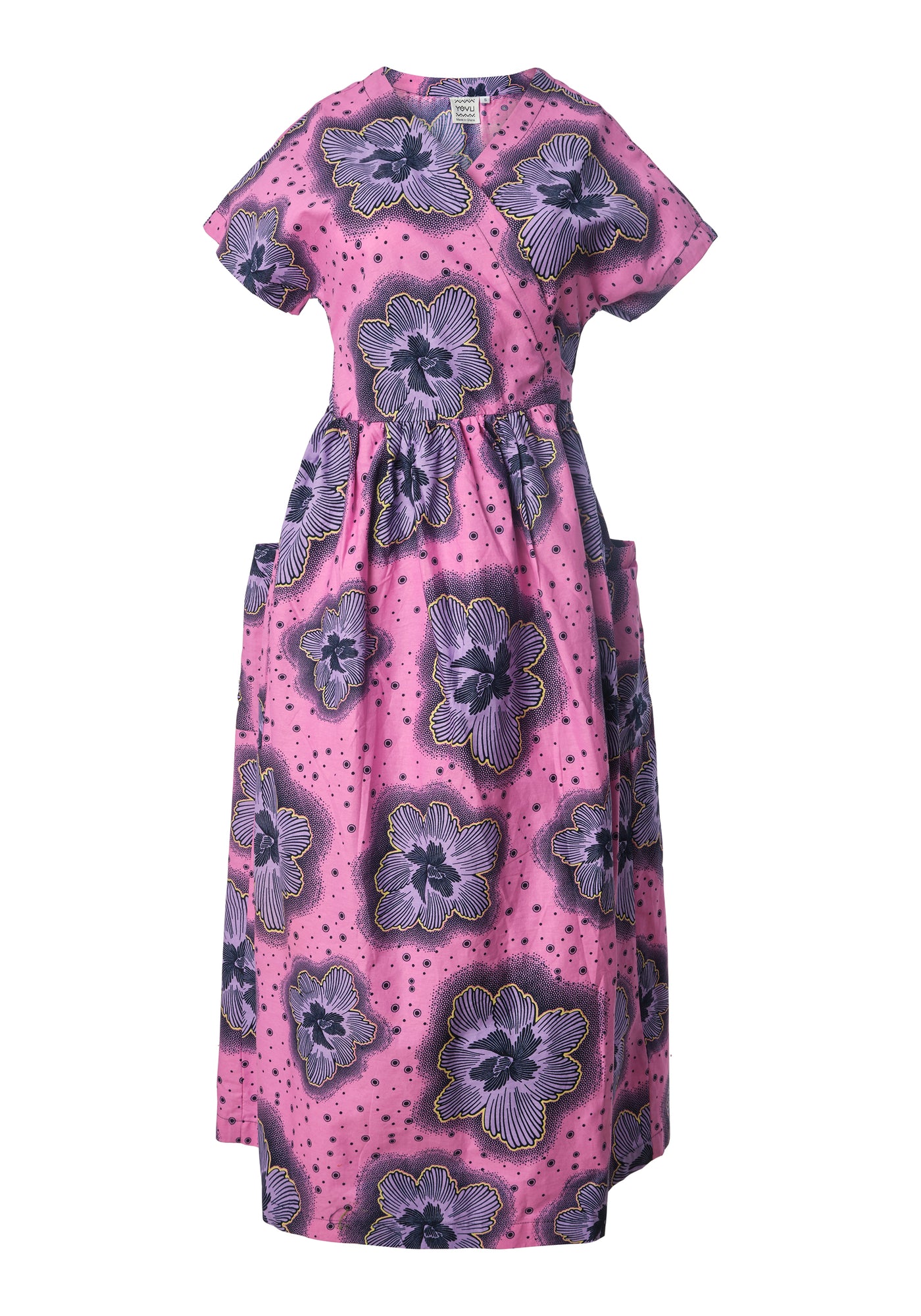 Midi Wrap Dress - Purple Flowers