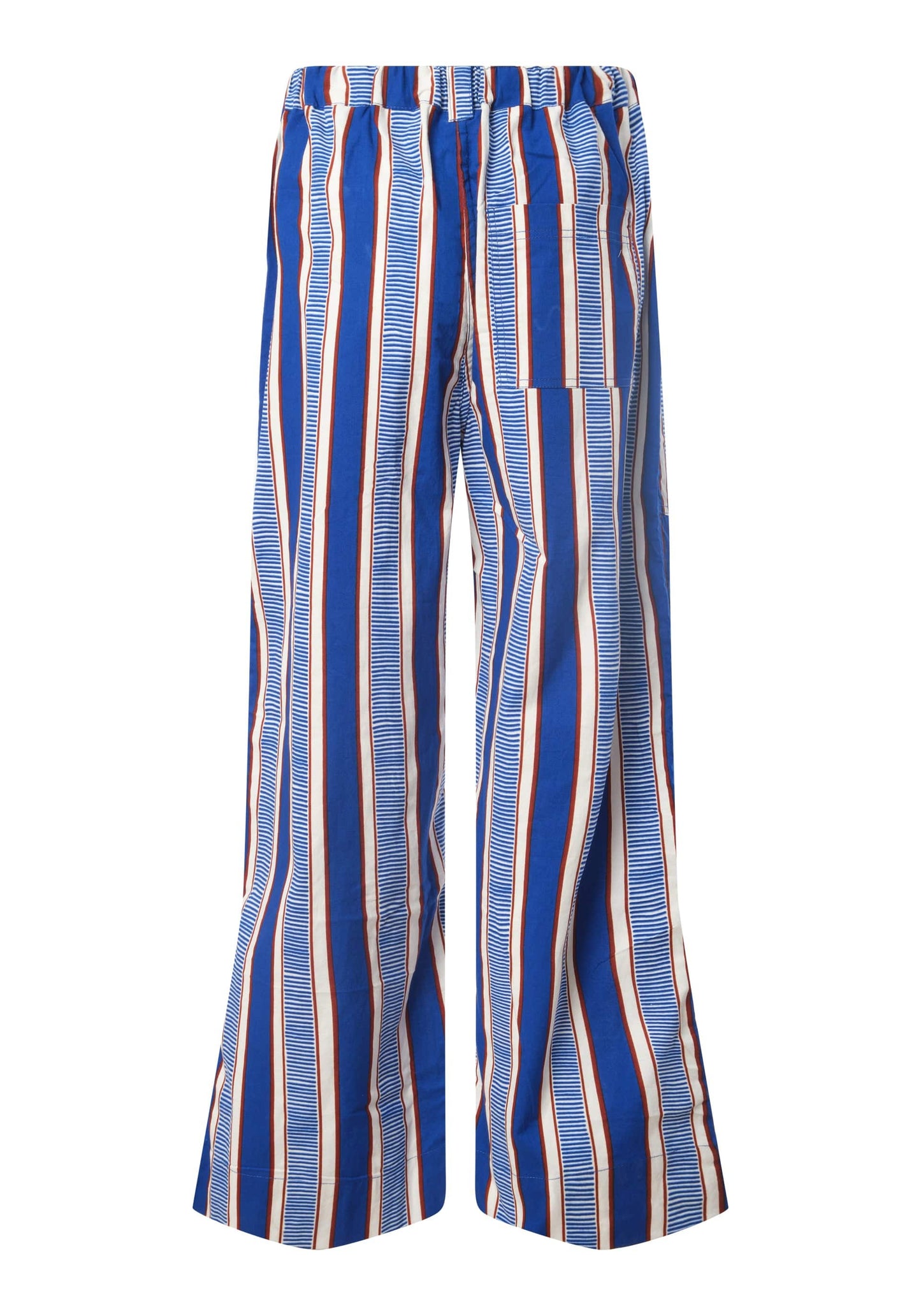 YEVU Women - Trousers Relaxed Straight Leg Pants - Blue Lines