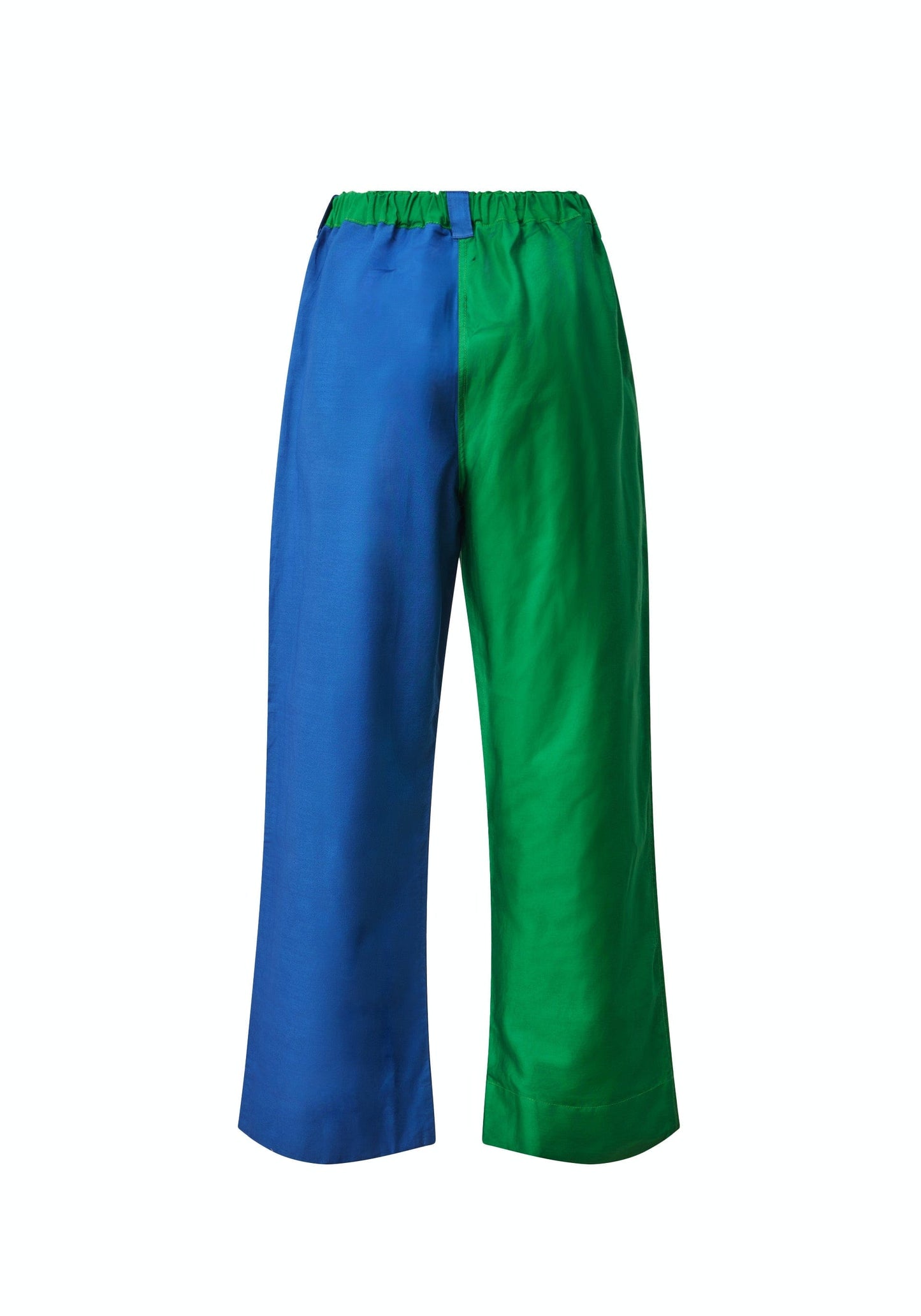 YEVU Women - Trousers Relaxed Straight Leg Pants - Green & Blue Batik