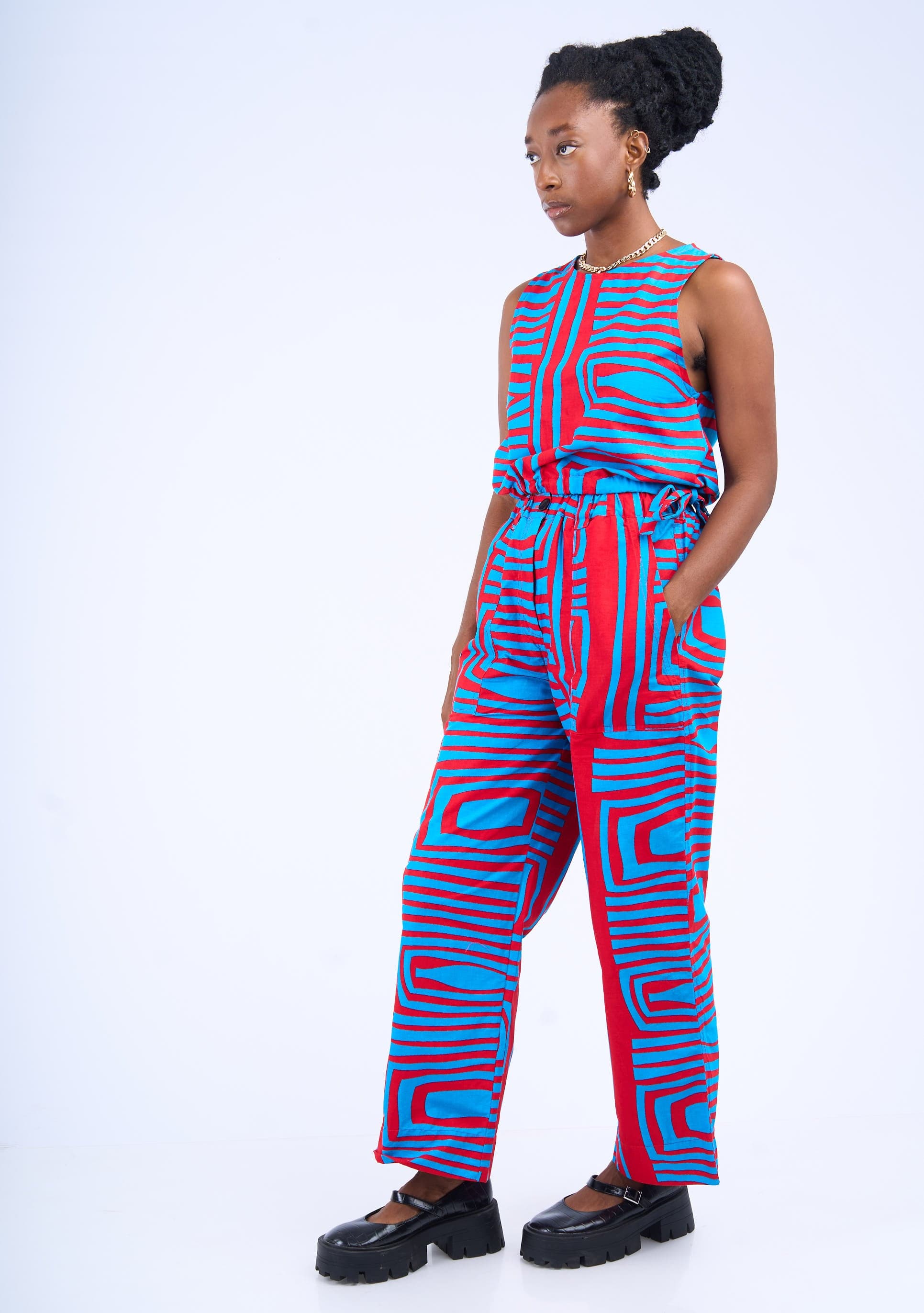Relaxed Straight Leg Pants - Monochrome New Wave
