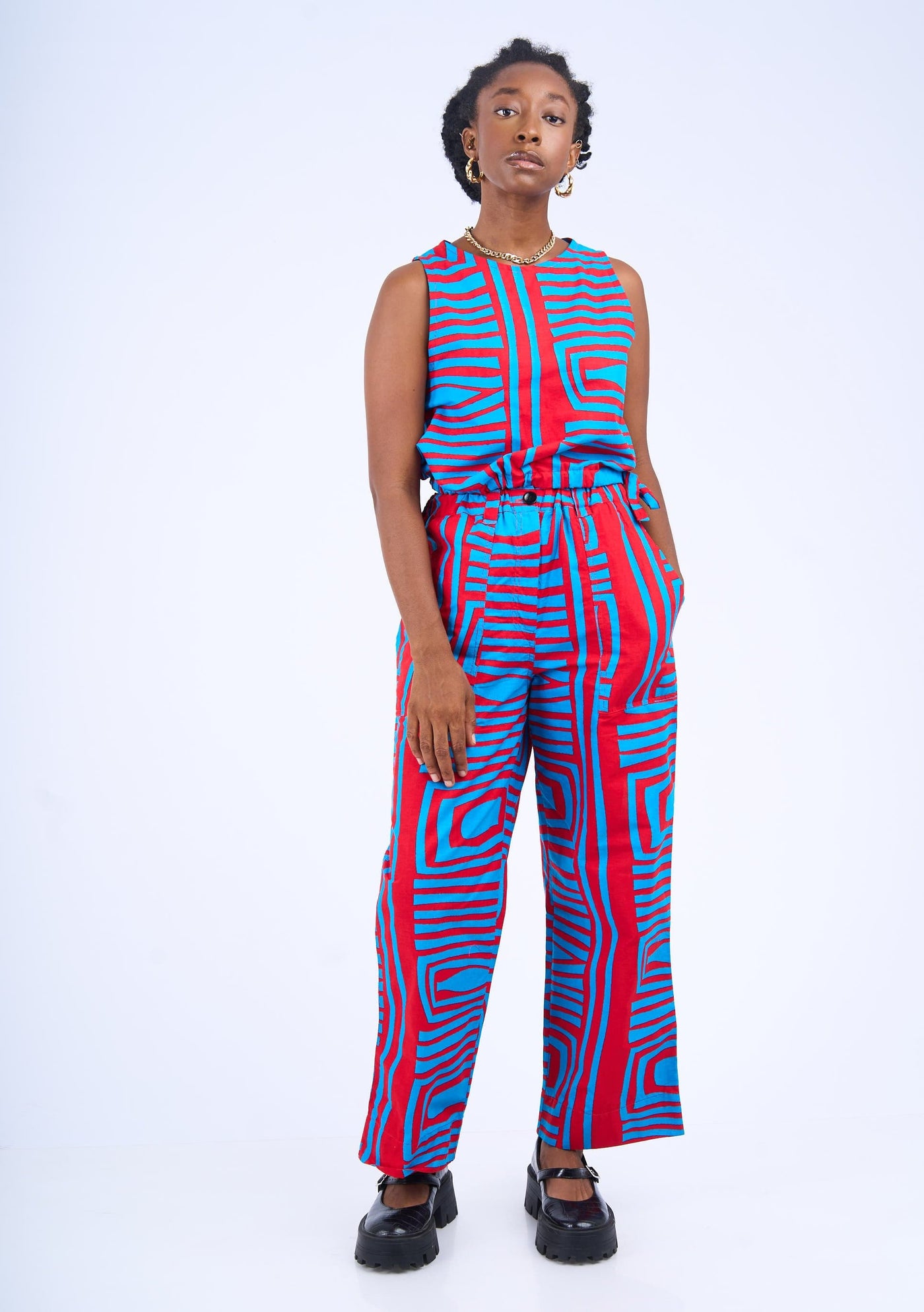 VISALY Women's Linen Pants Soft Elastic Waist Ghana
