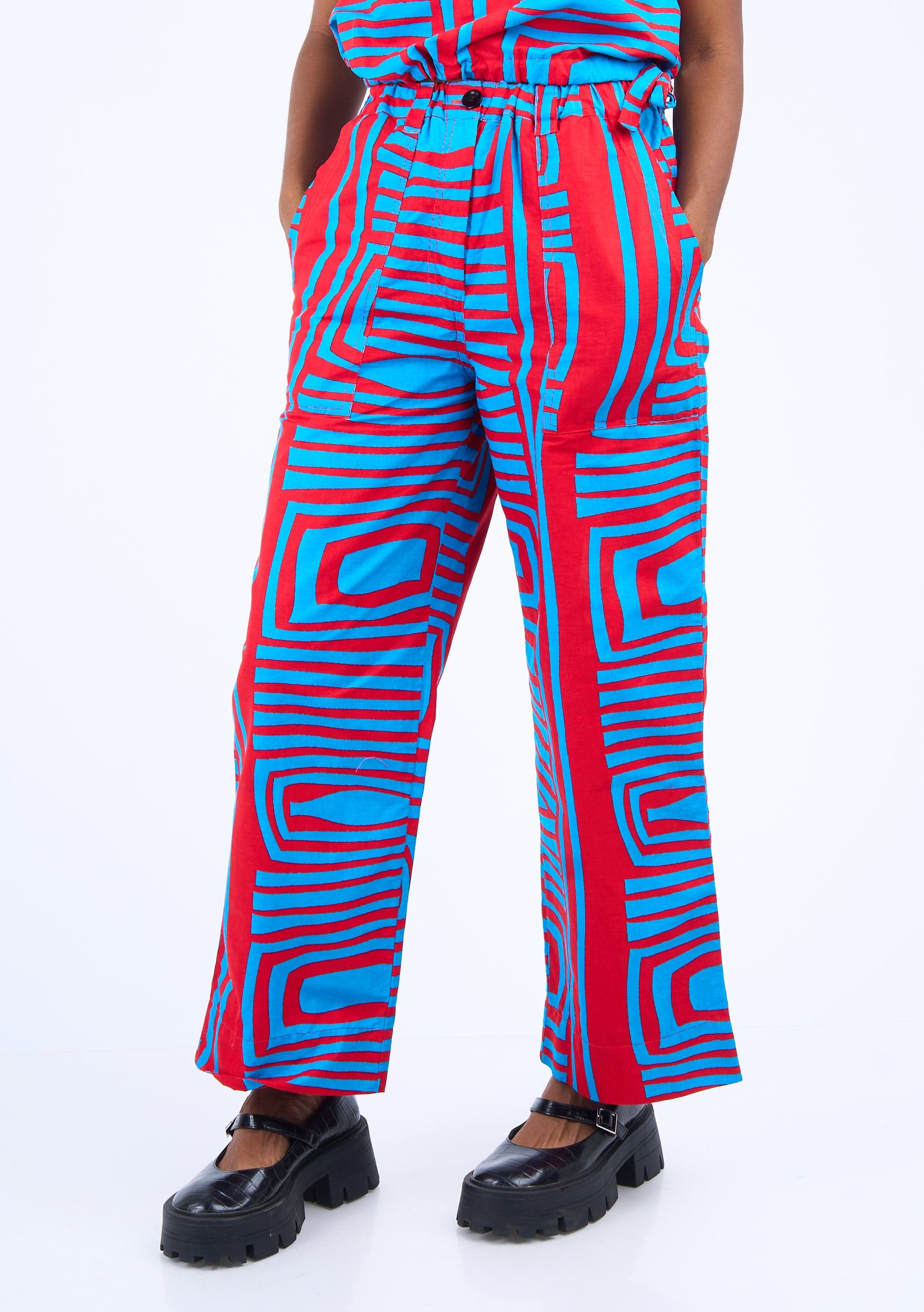 Relaxed Straight Leg Pants - Monochrome New Wave