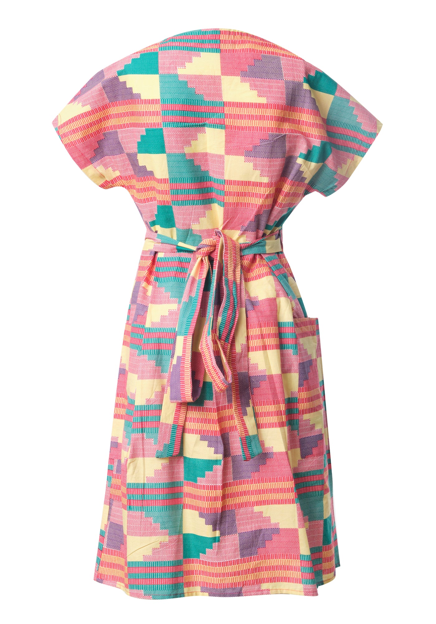 Half Length Wrap Dress - Sherbet New Wave