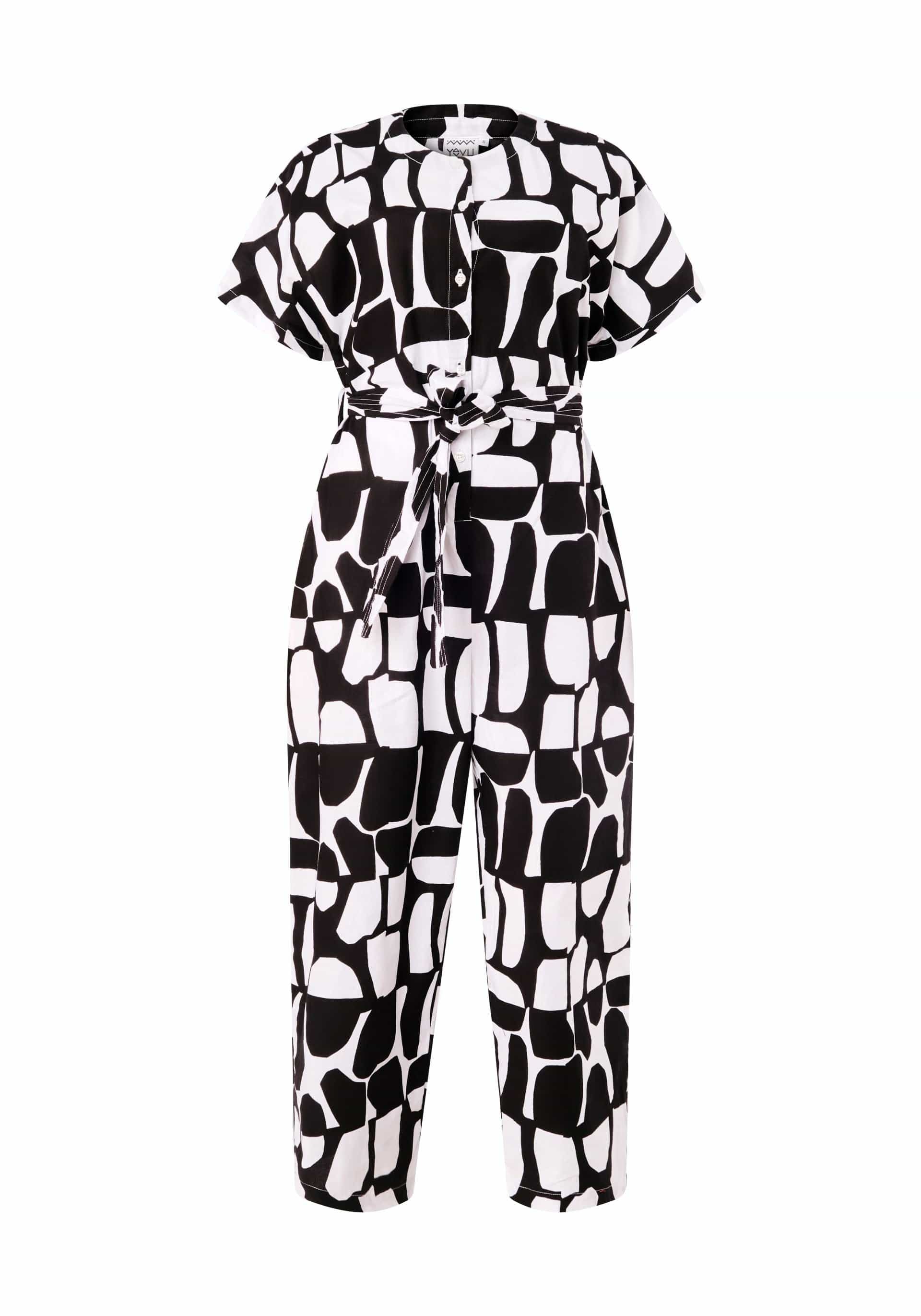 YEVU Women - One Piece Short Sleeve Jumpsuit - Opposites Attract