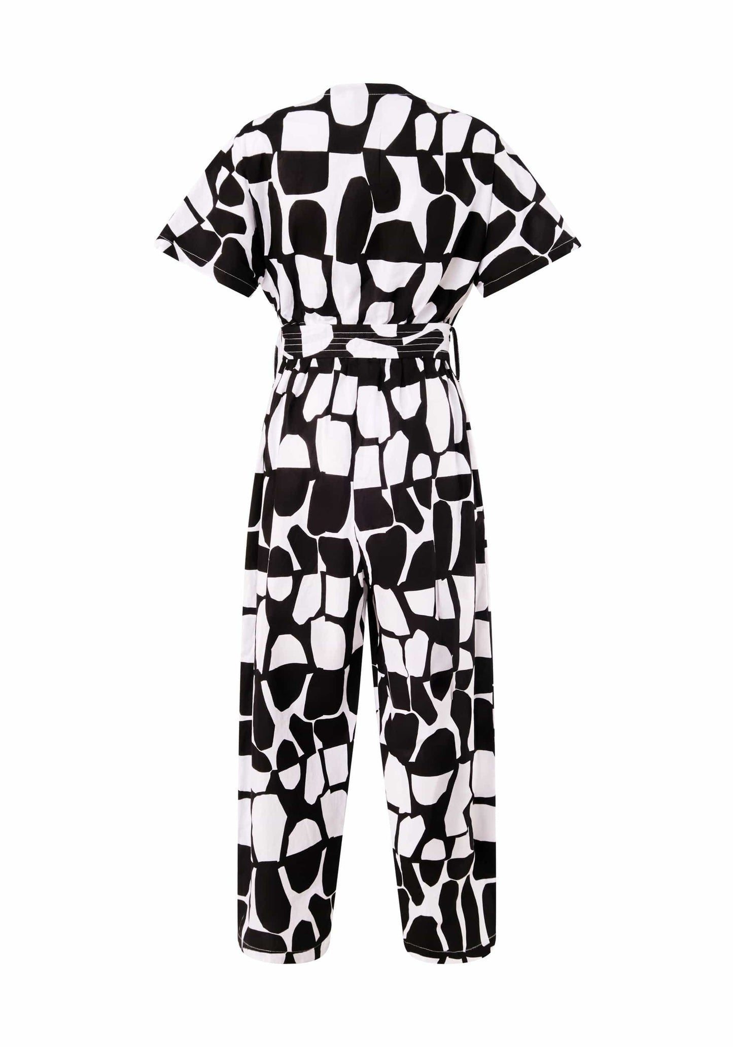 YEVU Women - One Piece Short Sleeve Jumpsuit - Opposites Attract