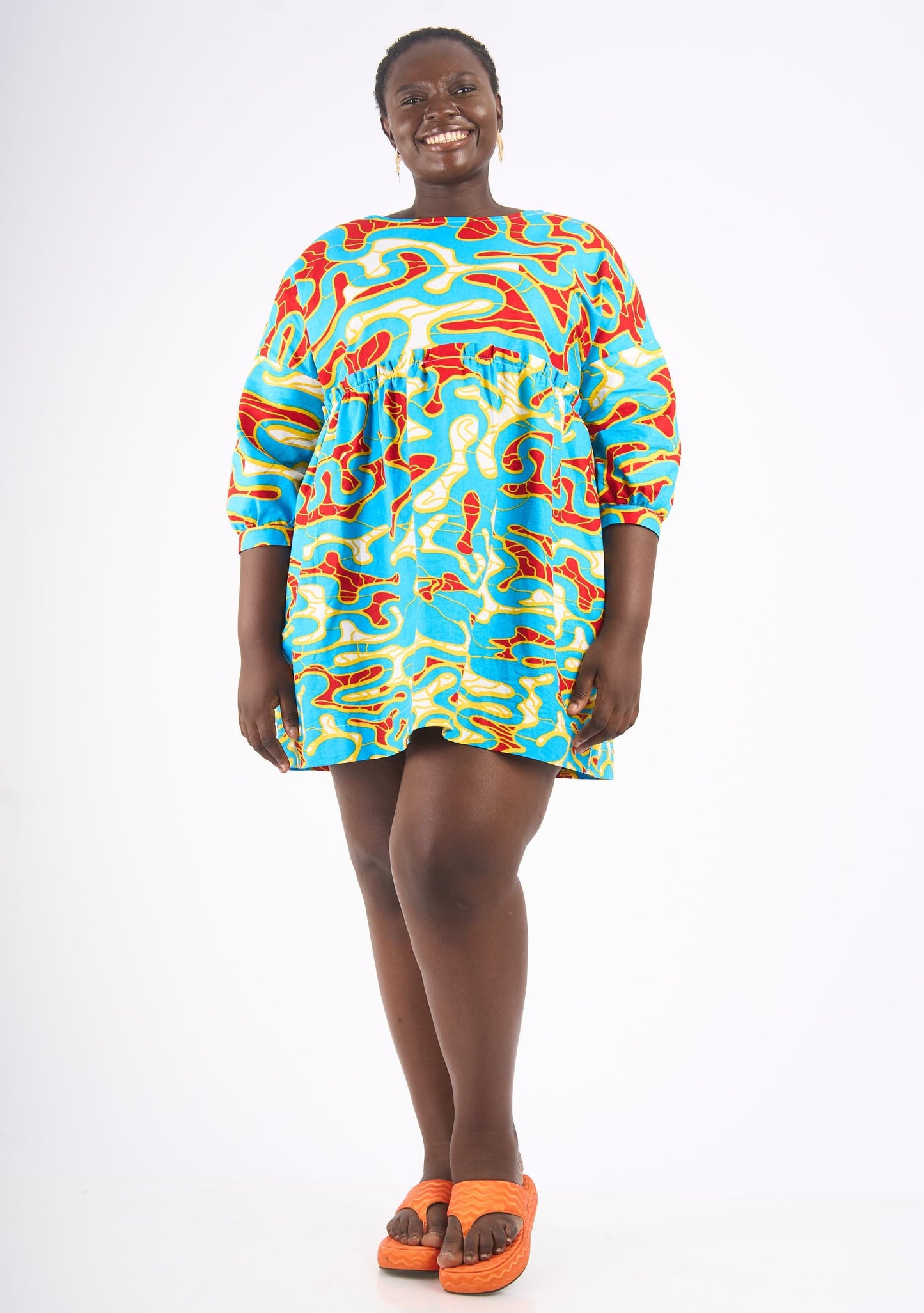 YEVU Women - Dress Smock Dress - Maps New Wave