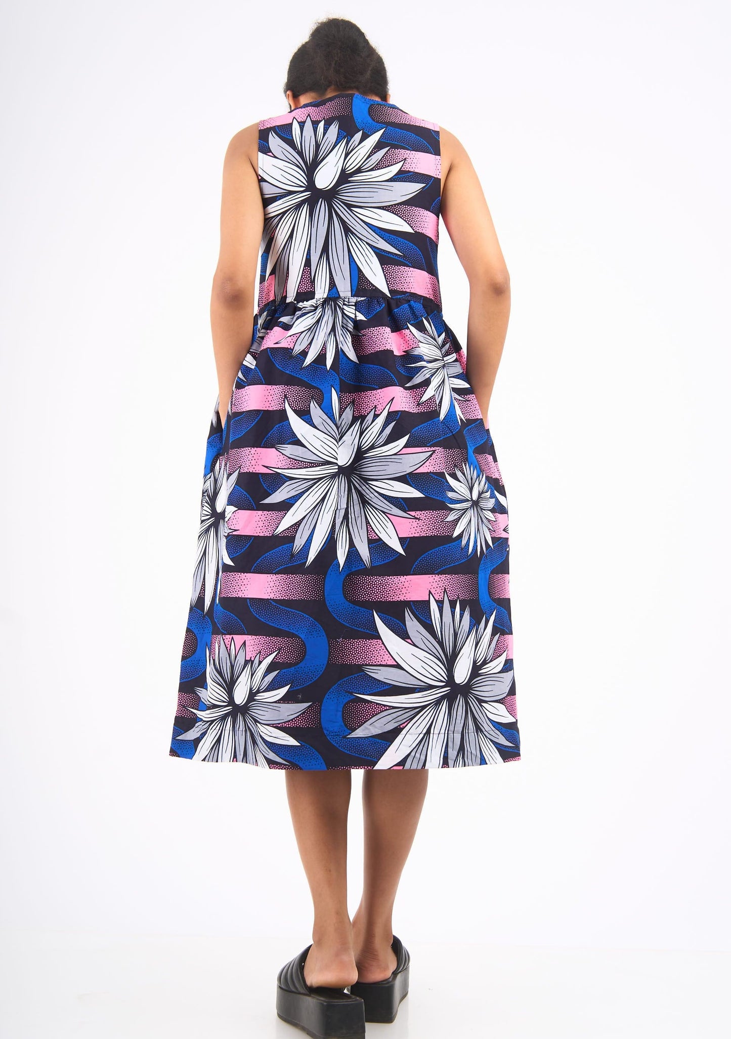 YEVU Women - Dress Tie Top Midi Dress - Full Bloom