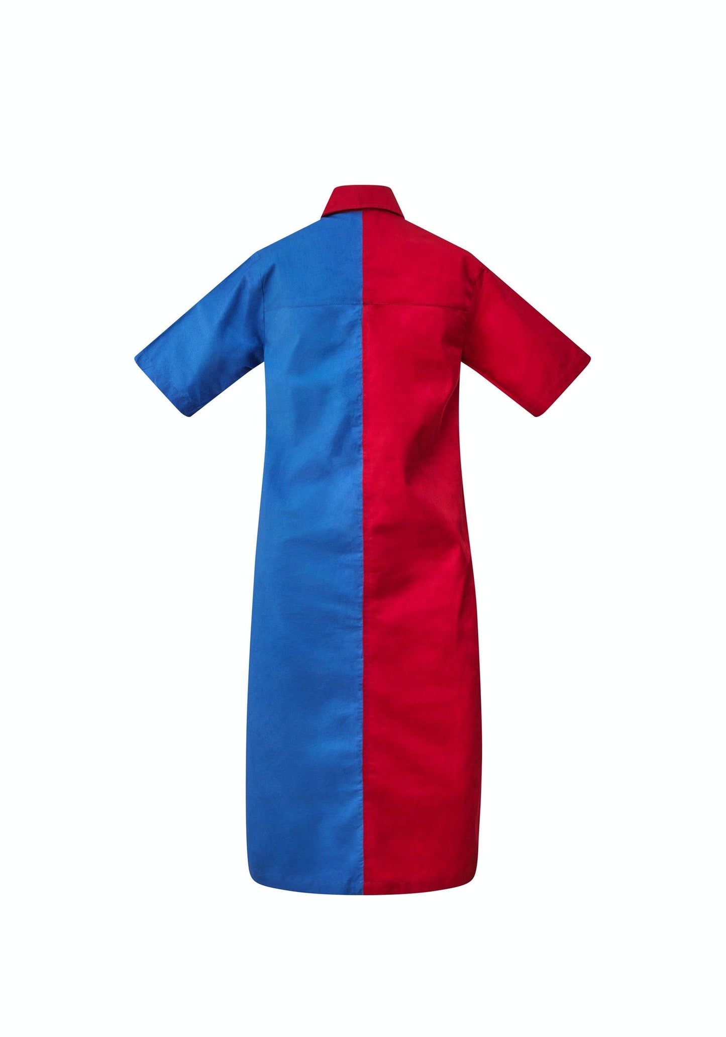 YEVU Women - Dress Ultimate Shirt Dress - Blue & Red Batik