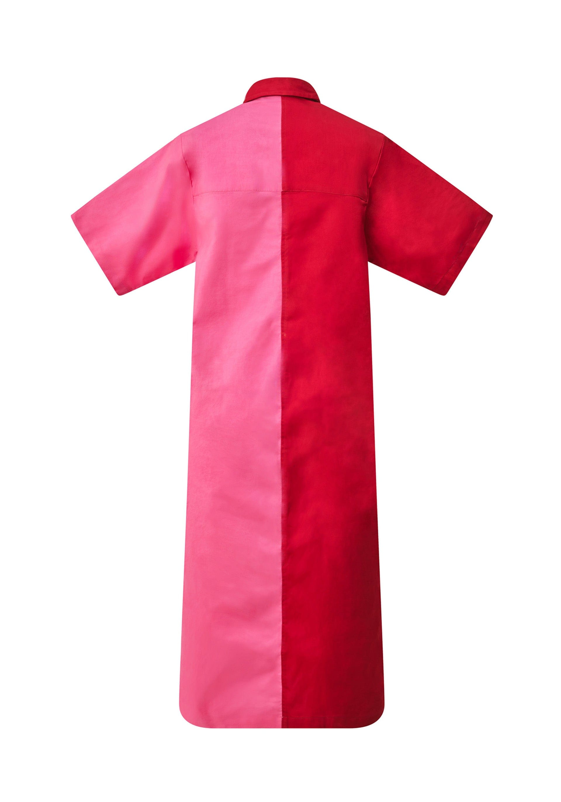 YEVU Women - Dress Ultimate Shirt Dress - Pink & Red Batik