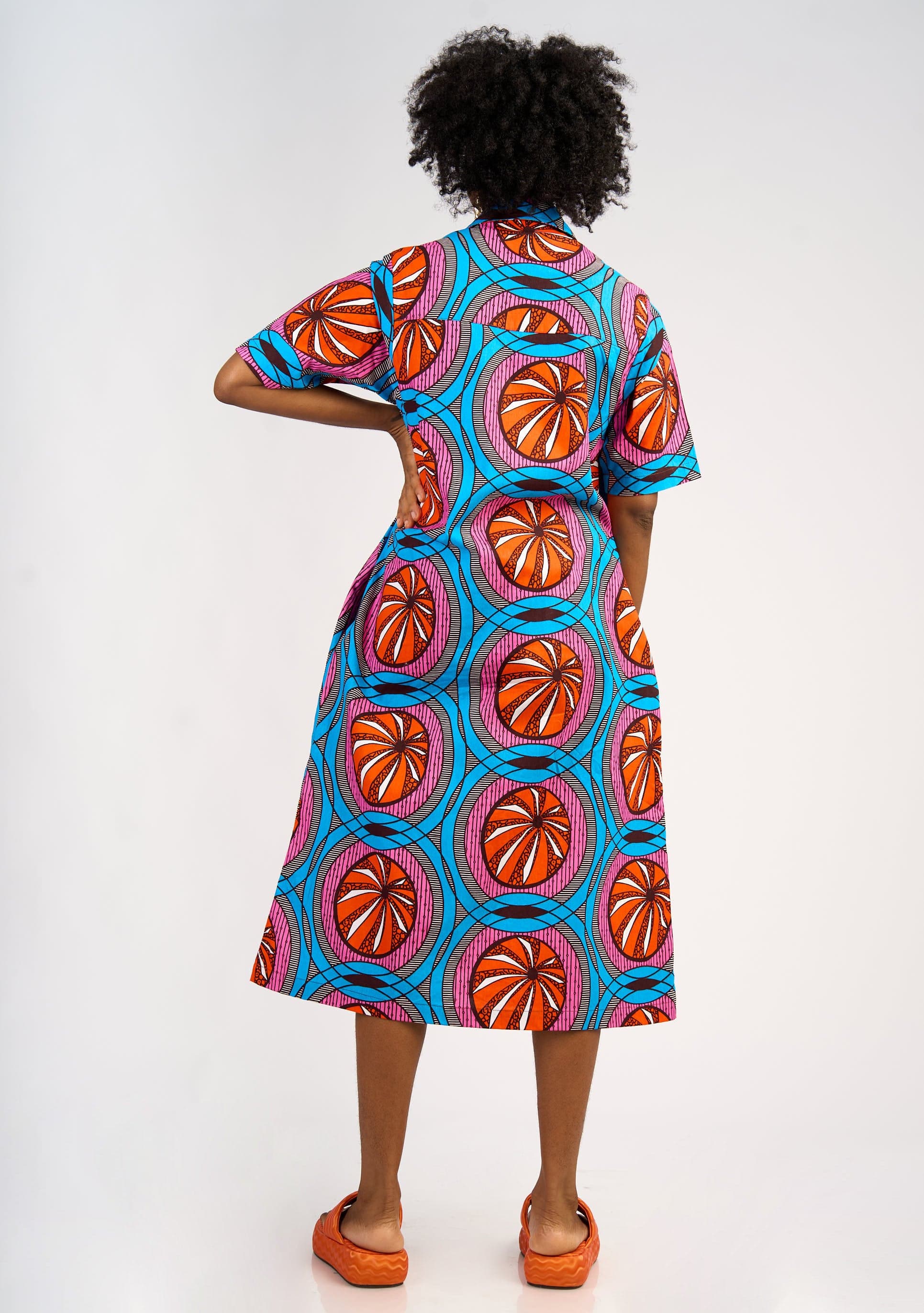 YEVU Women - Dress Ultimate Shirt Dress - Tangerine Dreams