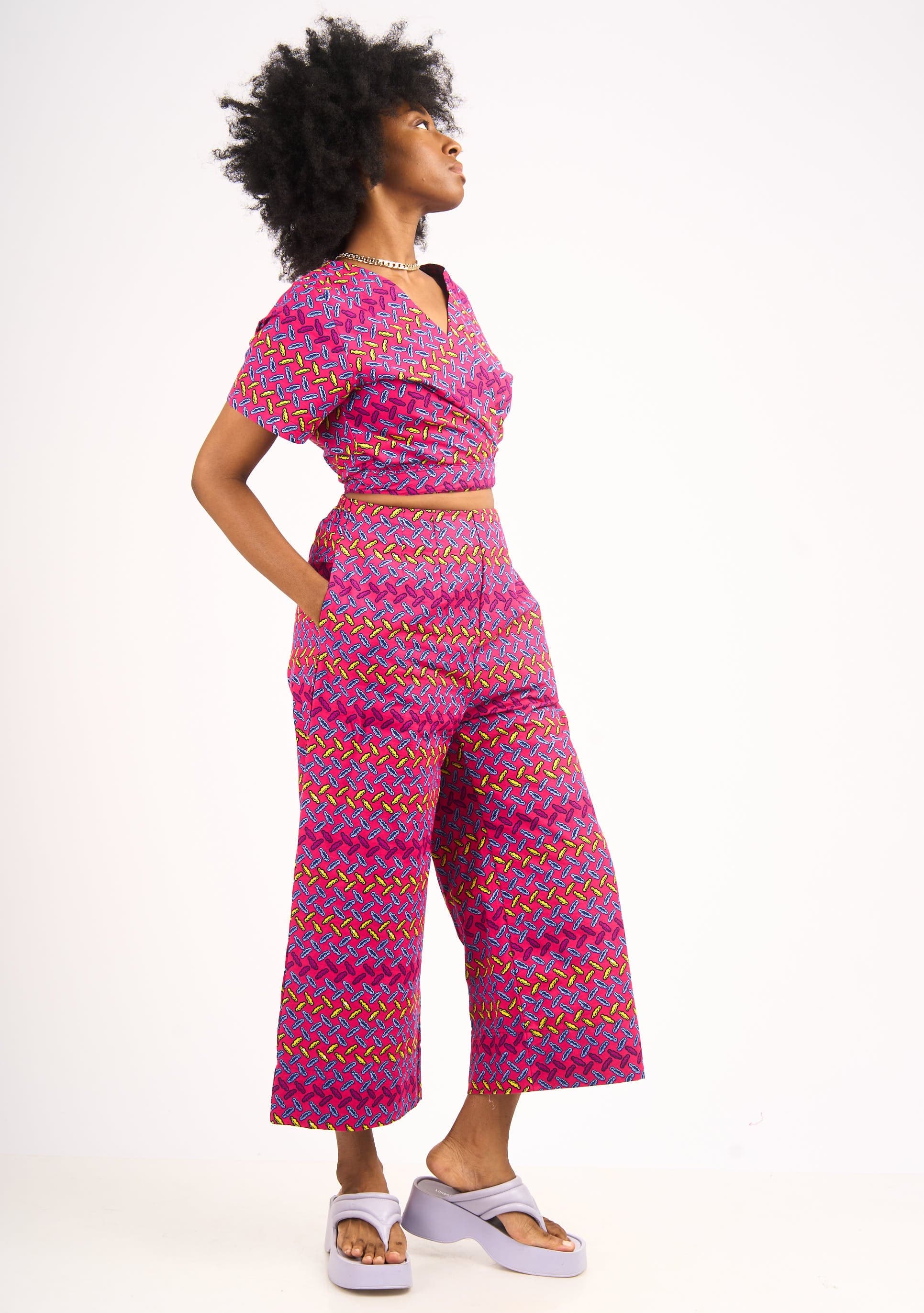 YEVU Women - Trousers Wide Leg Pants - Pollen