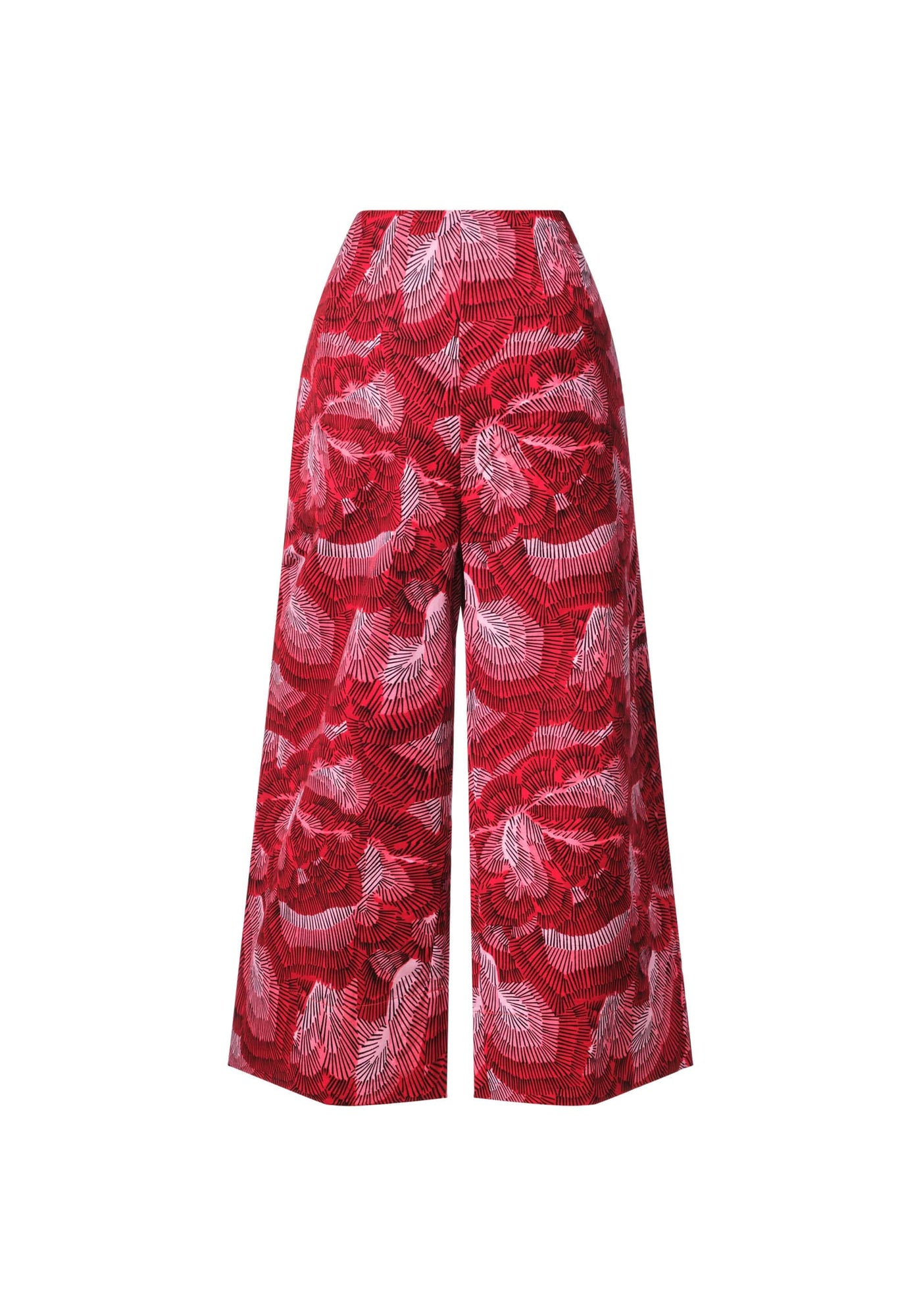 YEVU Women - Trousers Wide Leg Pants - Red Feathers