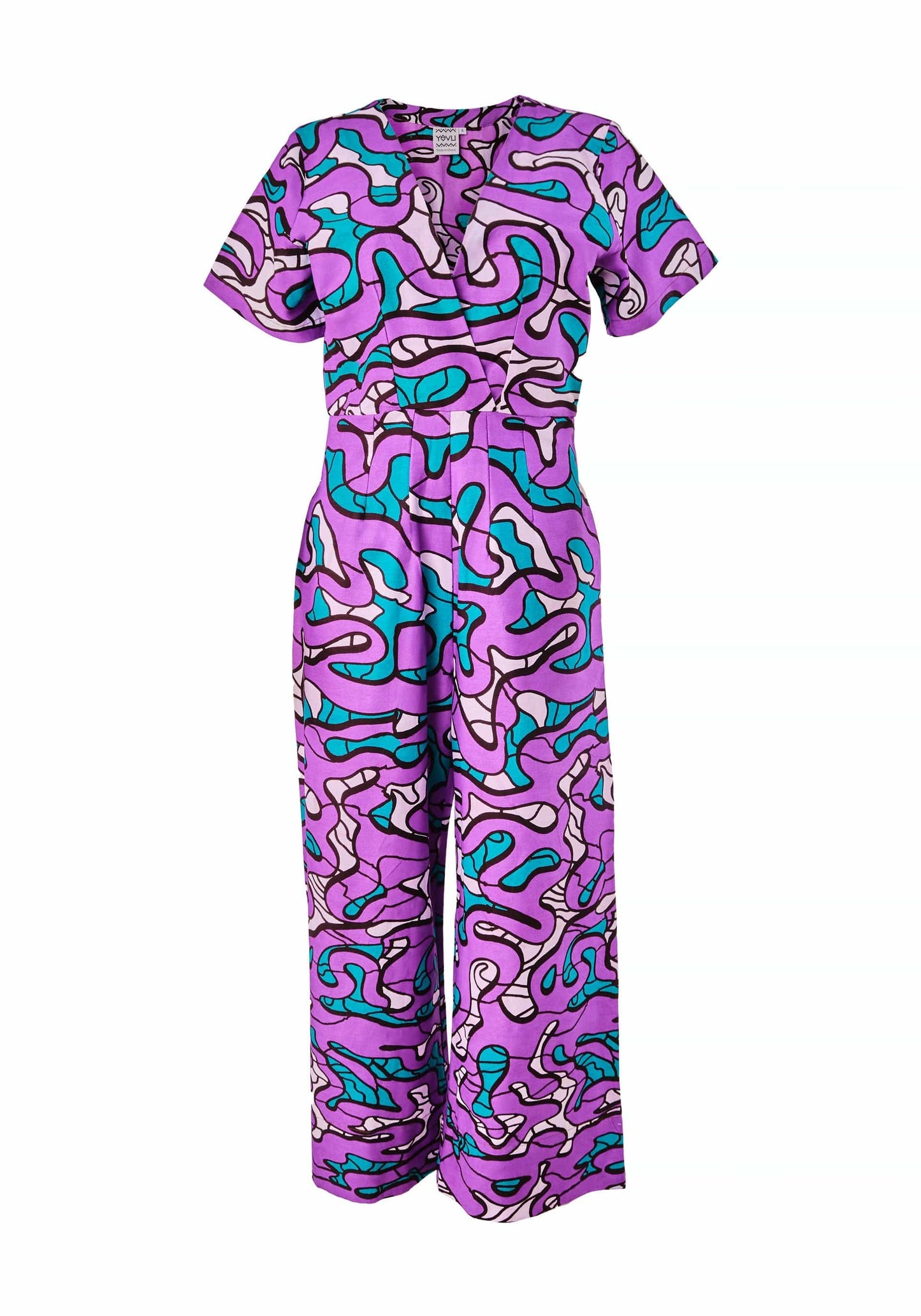 YEVU Women - One Piece Wrap Body Jumpsuit - Maps