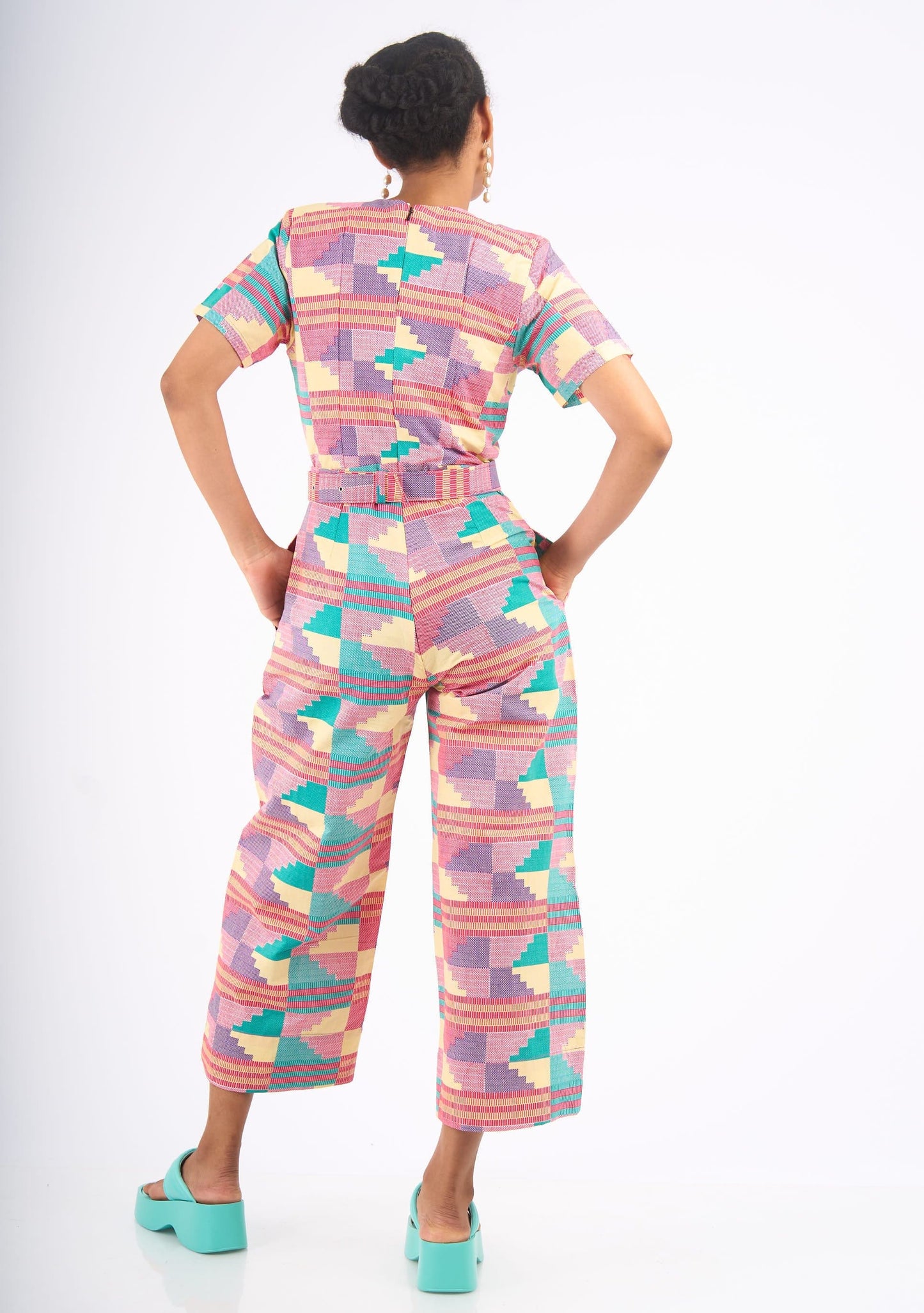 YEVU Women - One Piece Wrap Body Jumpsuit - Sherbet New Wave