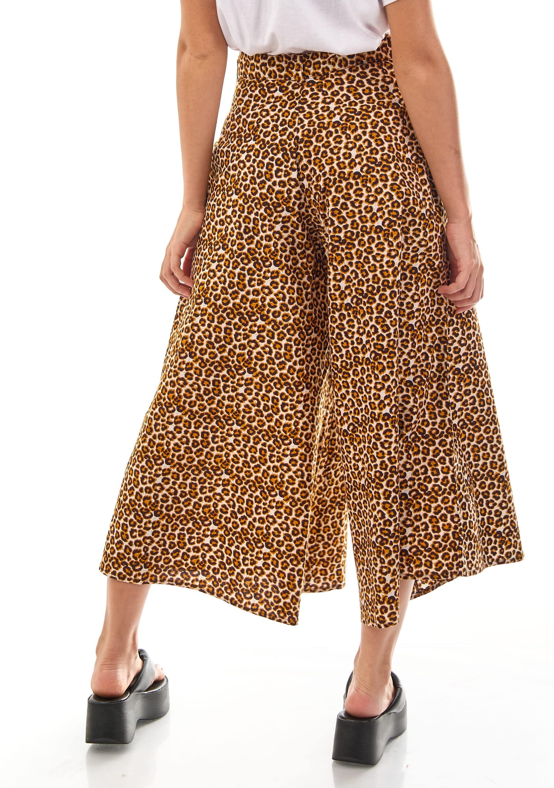 YEVU Women - Trousers Culotte Pant - Leopard