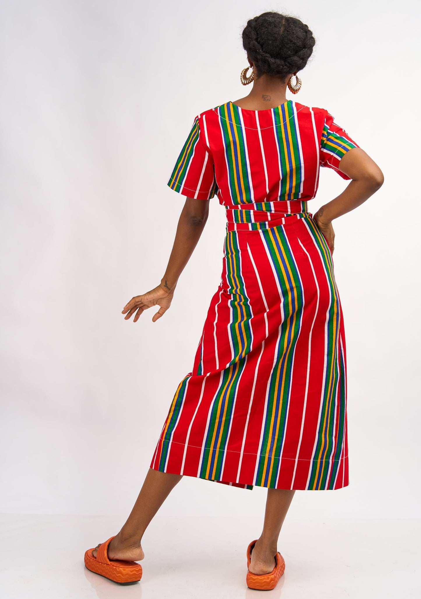 YEVU Women - Skirt Extended Wrap Skirt - Red Lines