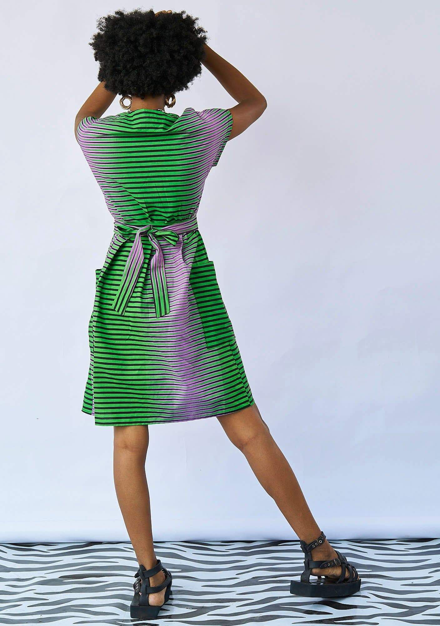 YEVU Women - Dress Half Length Wrap Dress - Ice Cream