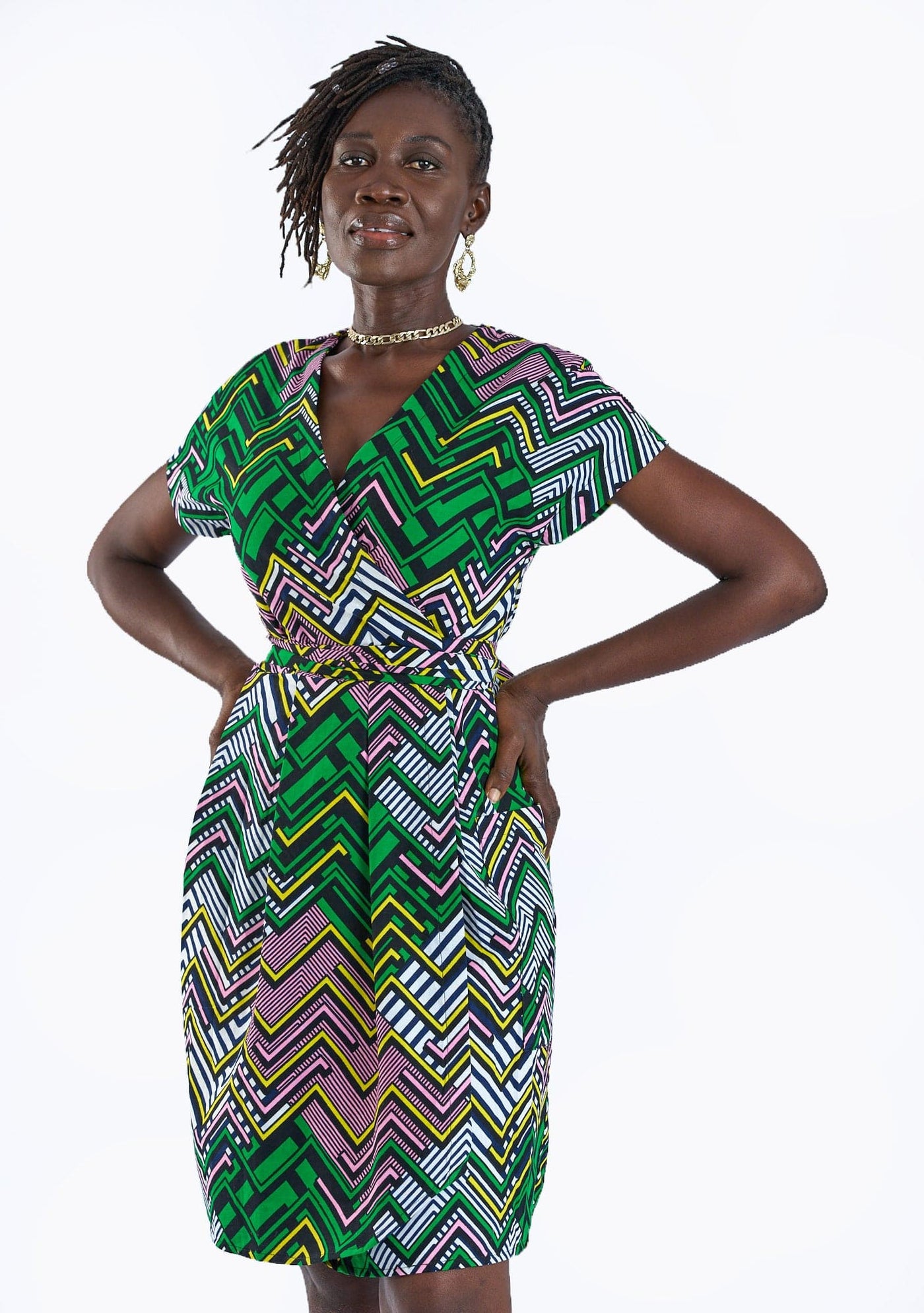 YEVU Women - Dress Half Length Wrap Dress - Maze