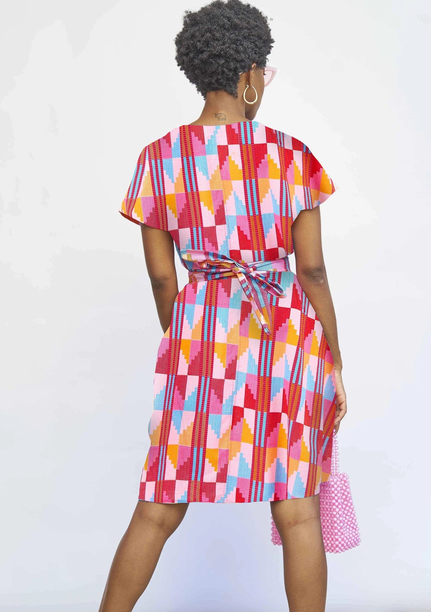 YEVU Women - Dress Half Length Wrap Dress - Sherbet