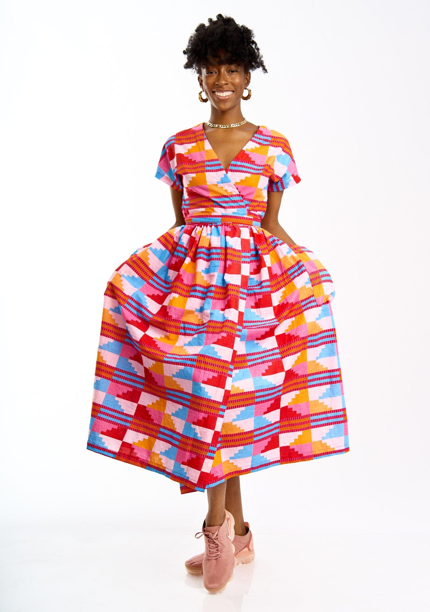YEVU Women - Dress Midi Wrap Dress - Sherbet
