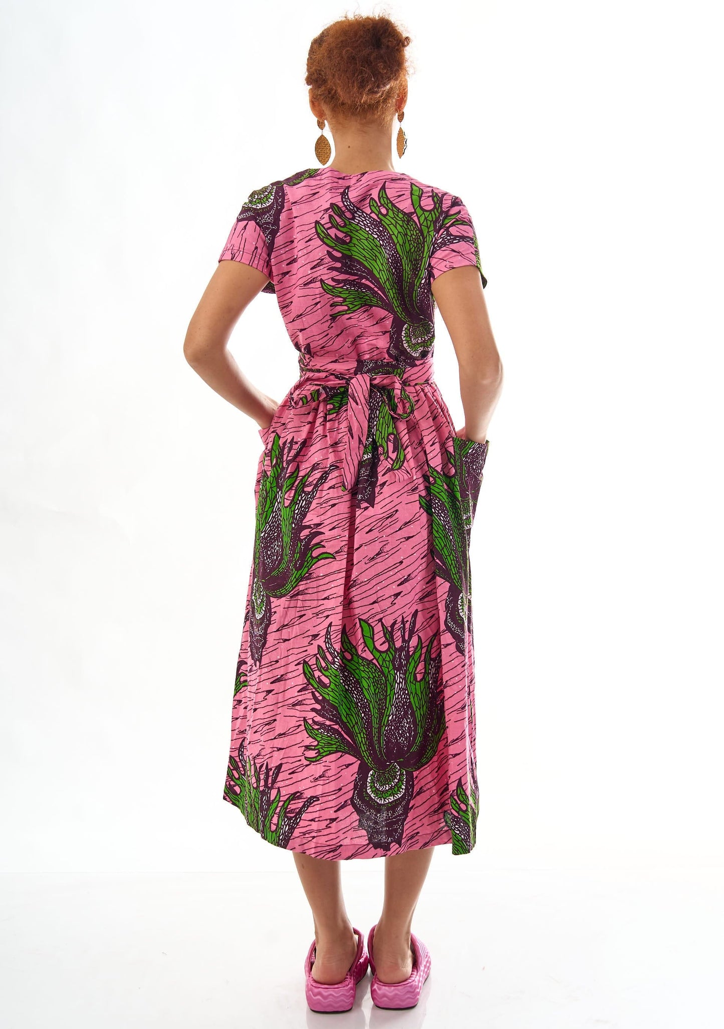 YEVU Women - Dress Midi Wrap Dress - Staghorn