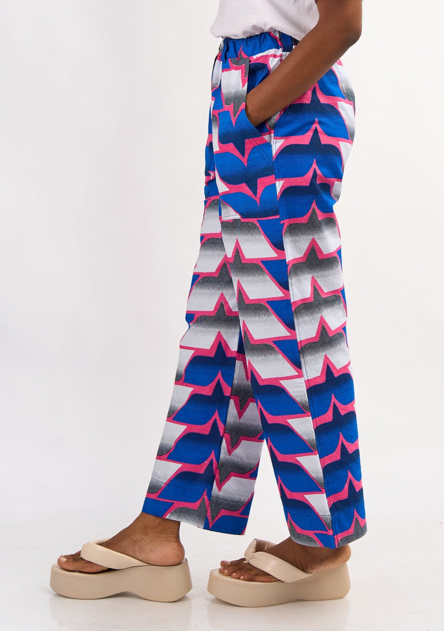 Relaxed Straight Leg Pants - Blue Wings
