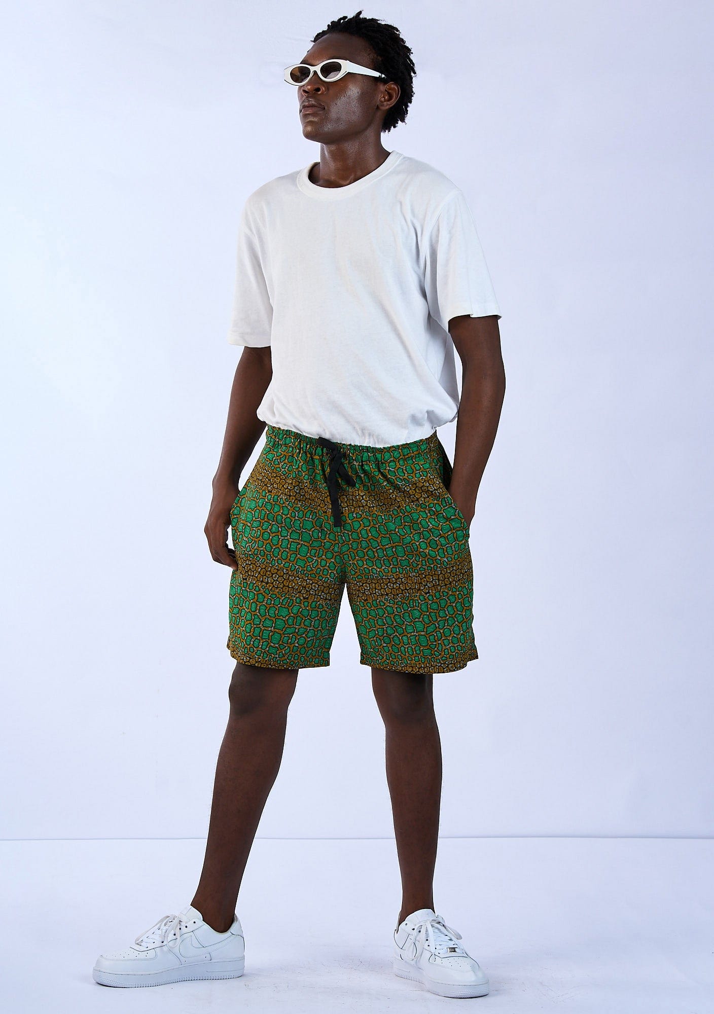 YEVU Men - Trousers Shorts - Green Housestones