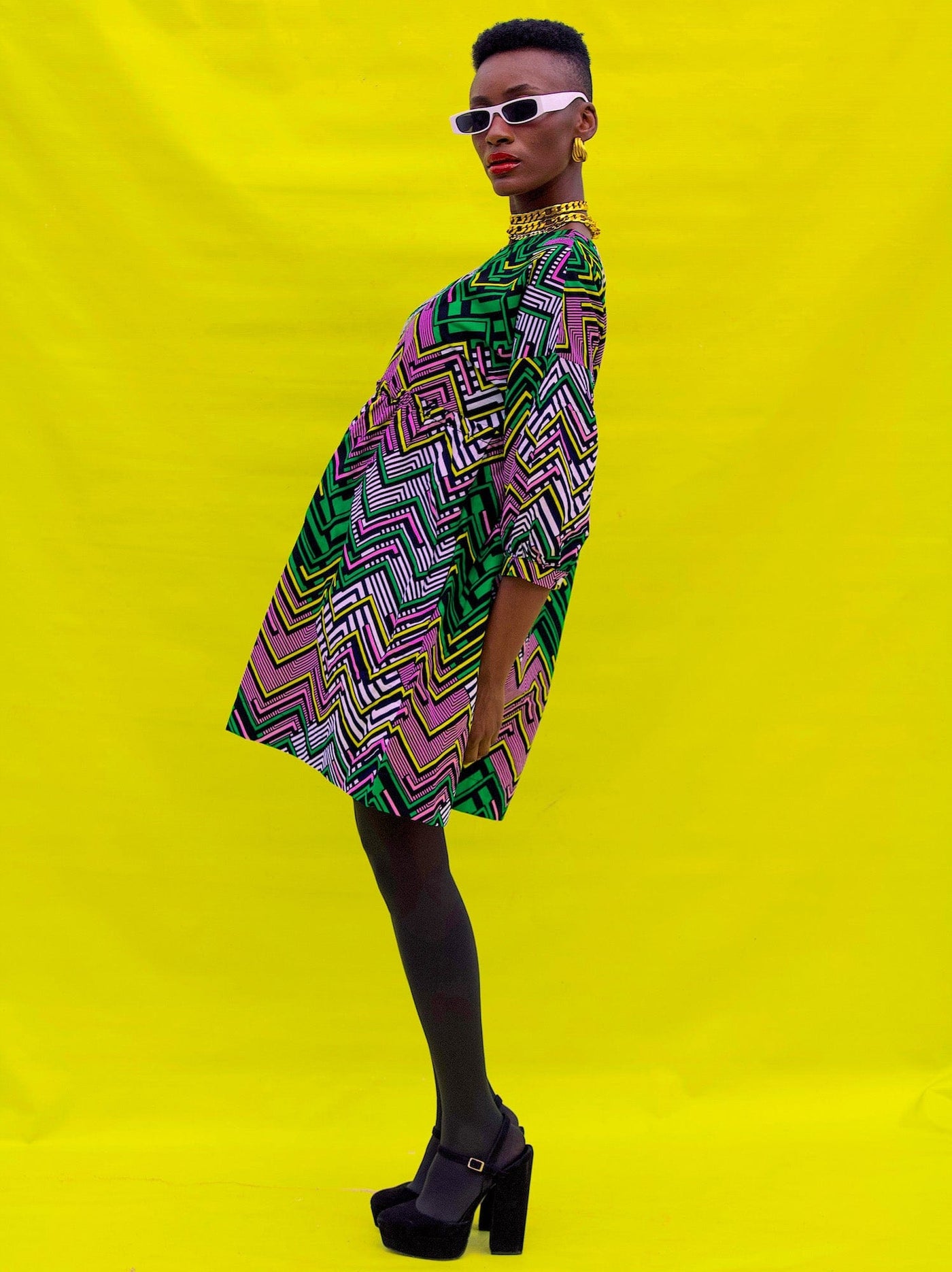 YEVU Women - Dress Smock Dress - Maze