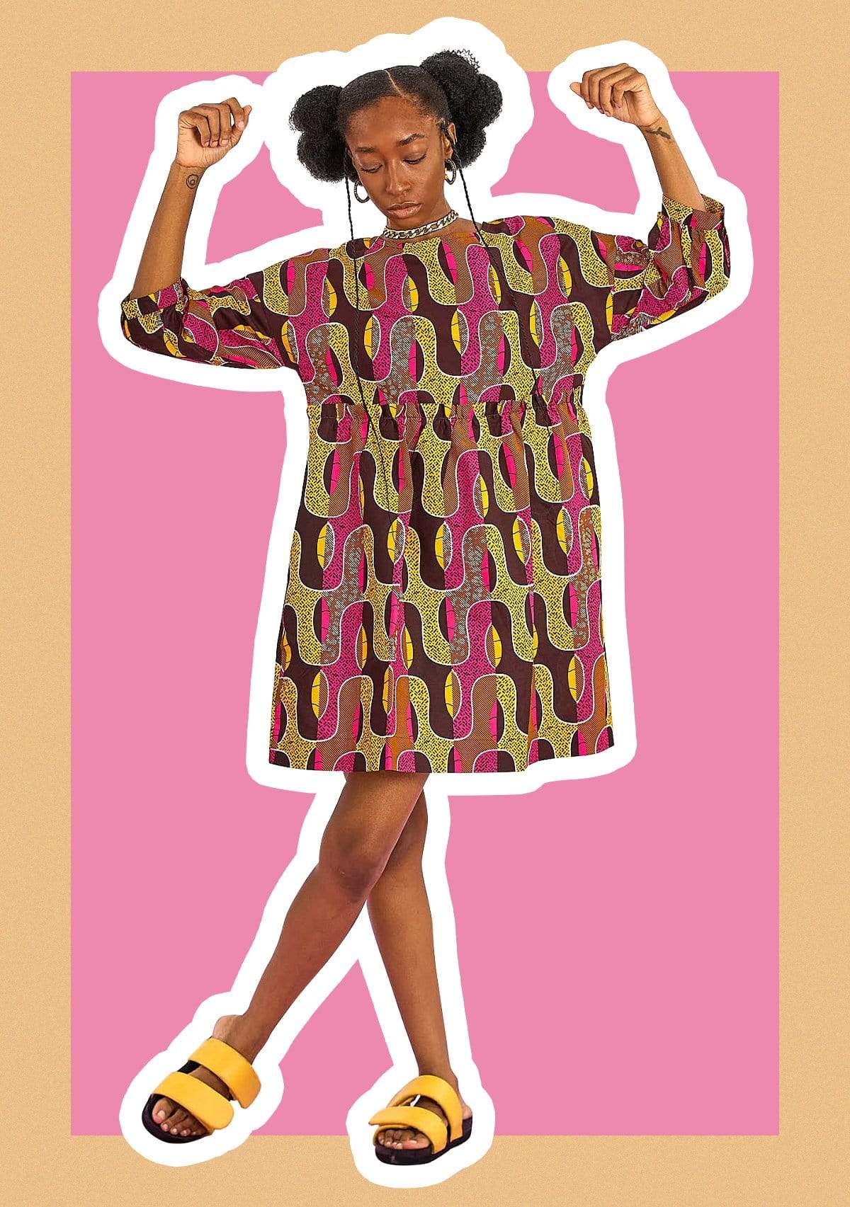 YEVU Women - Dress Smock Dress - Peanut Butter